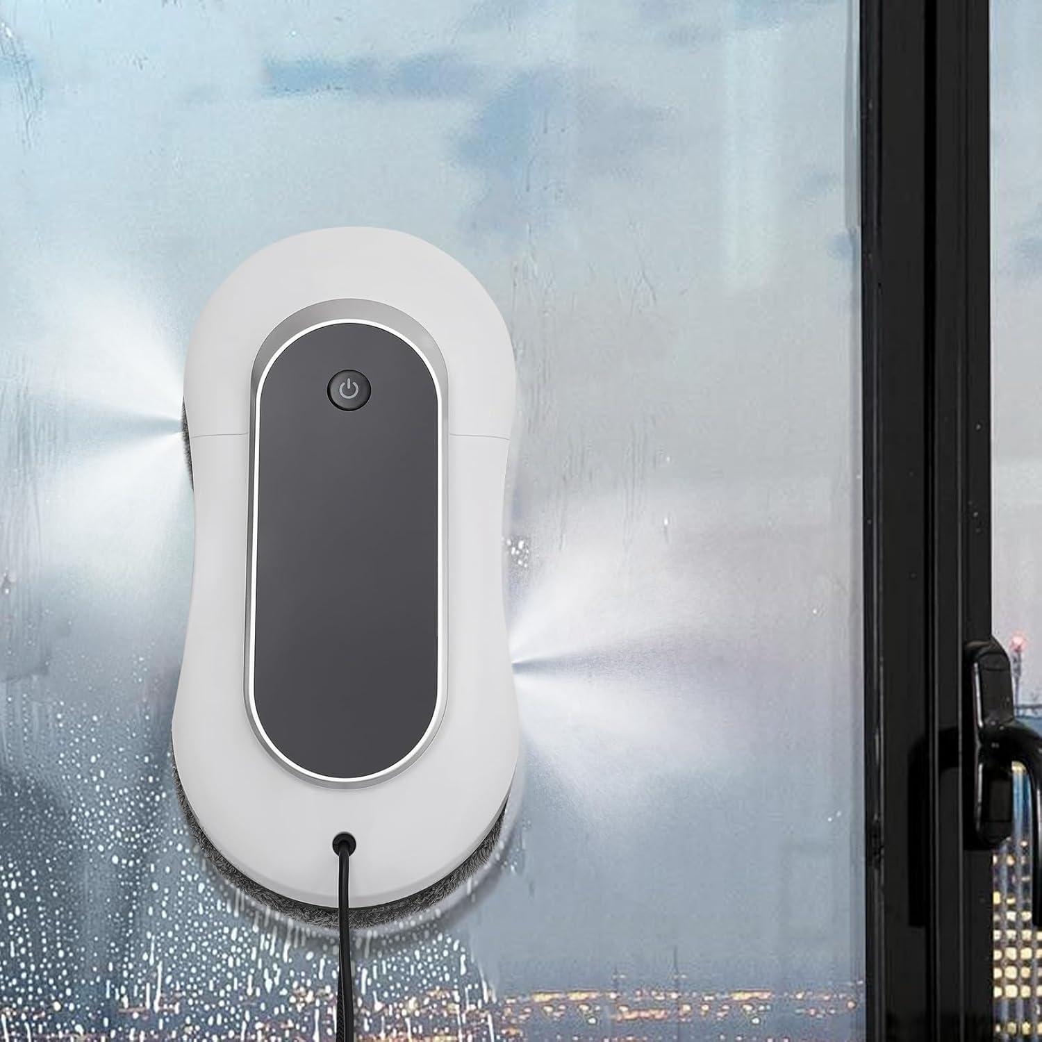 Smart Window Cleaner Robot with Remote Control,Auto Water Spray Window Cleaning Robot,3200pa Suction Power,Brush Glass Cleaning Machine for Windows, Tiles, Mirrors