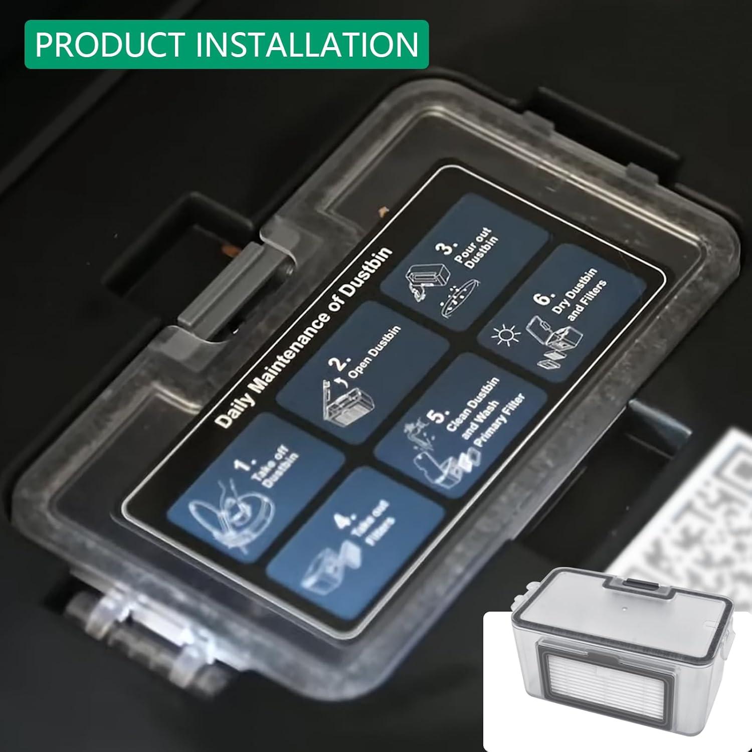 Robot Vacuum dustbin, Sweeping Robot Box Water Tank,Robot Vacuum Replacement Parts Fit for MAMNV BR150/BR151, for ZCWA BR150/BR151,for MANVINS G20,for ONSON BR150/BR151,for GTTVO BR150/BR151, Gray