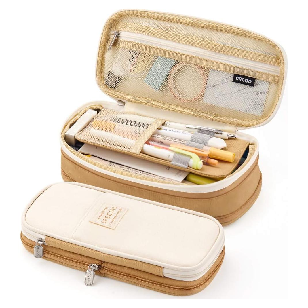 Estuche de Lápiz EASTHILL Caqui Gran Capacidad 22x10cm