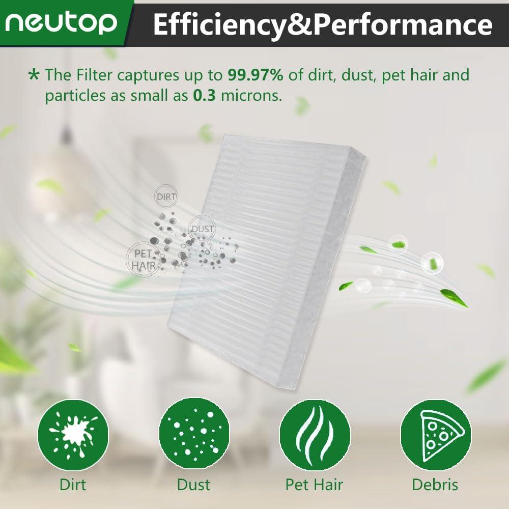 Filtro HEPA Neutop para iRobot Roomba 105 - Paquete de 8