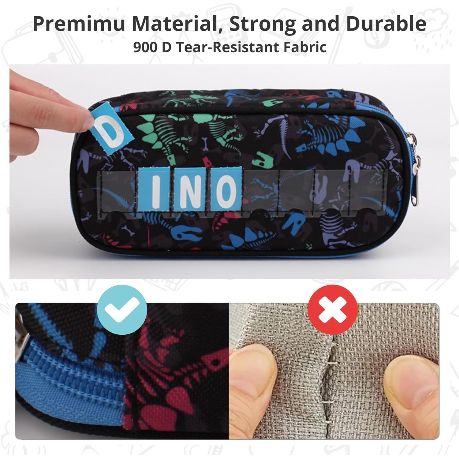 Estuche de Lápices BERRYRIZZ Negro y Azul Dinosaurio 22.86 cm