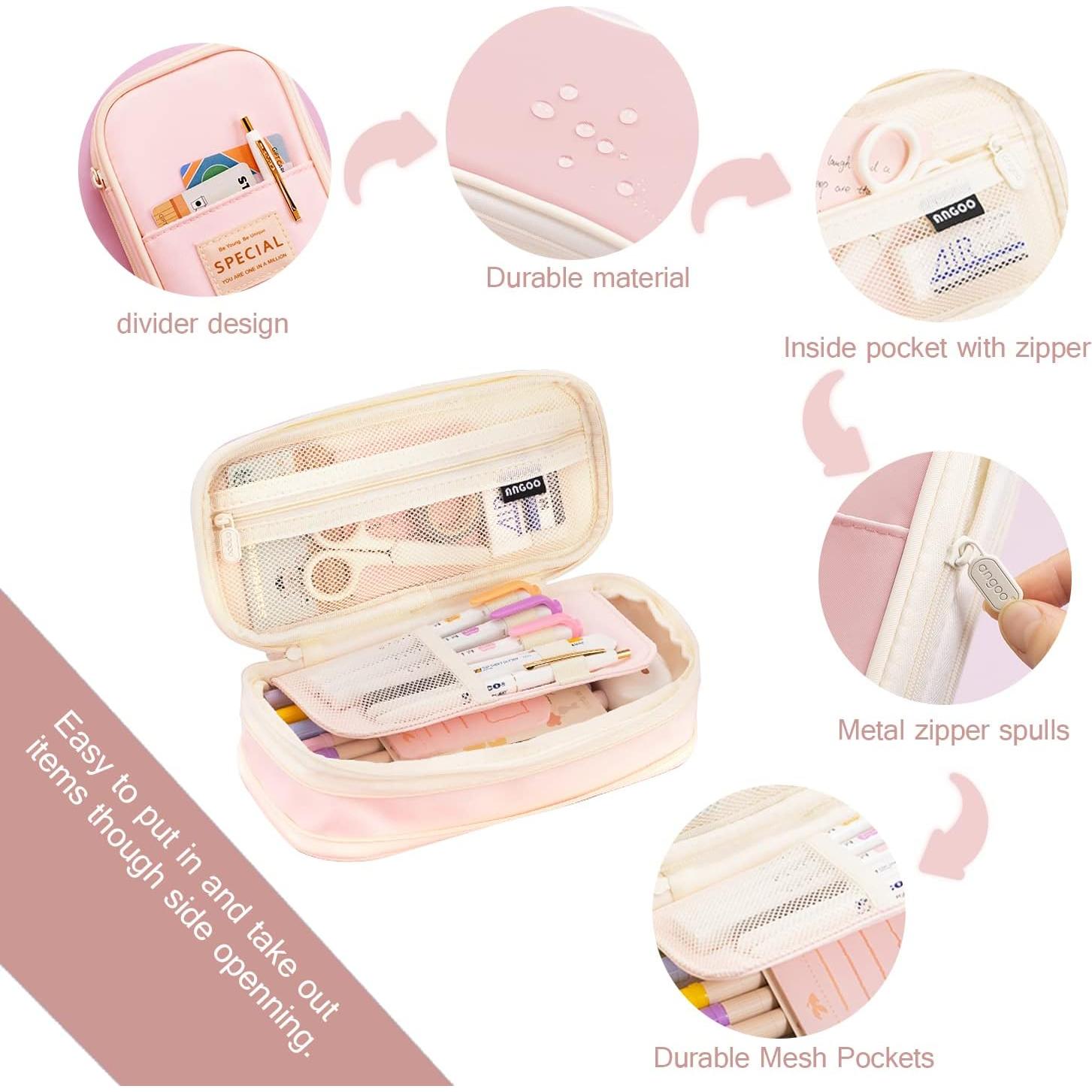 Estuche Expandible MAMUNU Rosa 21x7.6cm Gran Capacidad