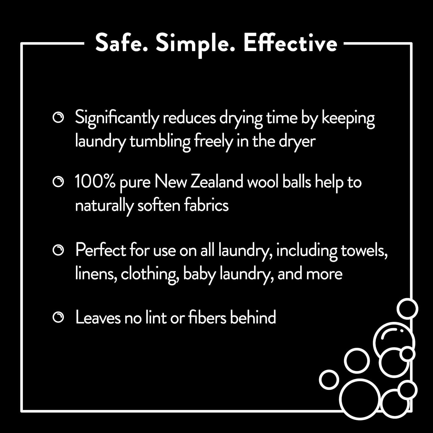 Bolas de Secado de Lana Molly | Set de 6 Reutilizables y Hipoalergénicas