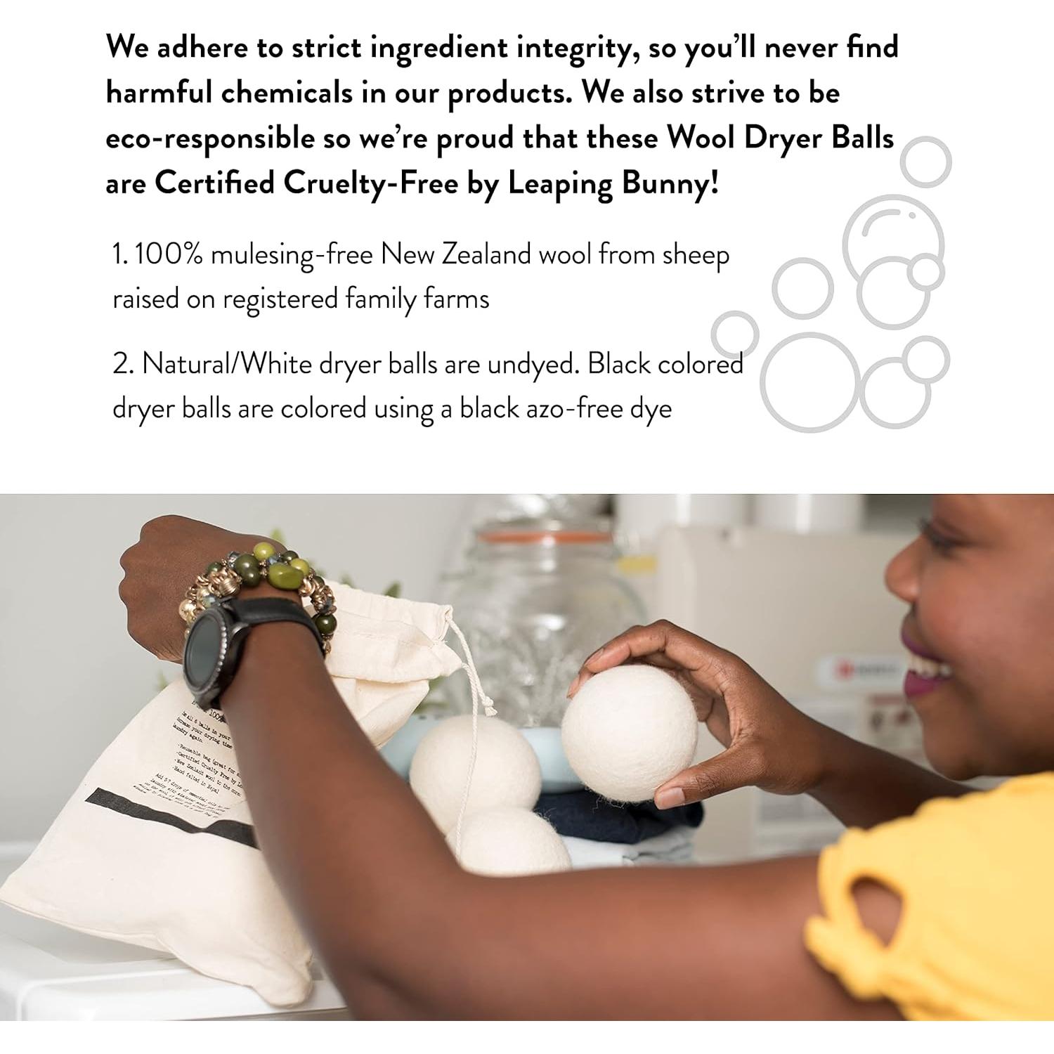 Bolas de Secado de Lana Molly | Set de 6 Reutilizables y Hipoalergénicas