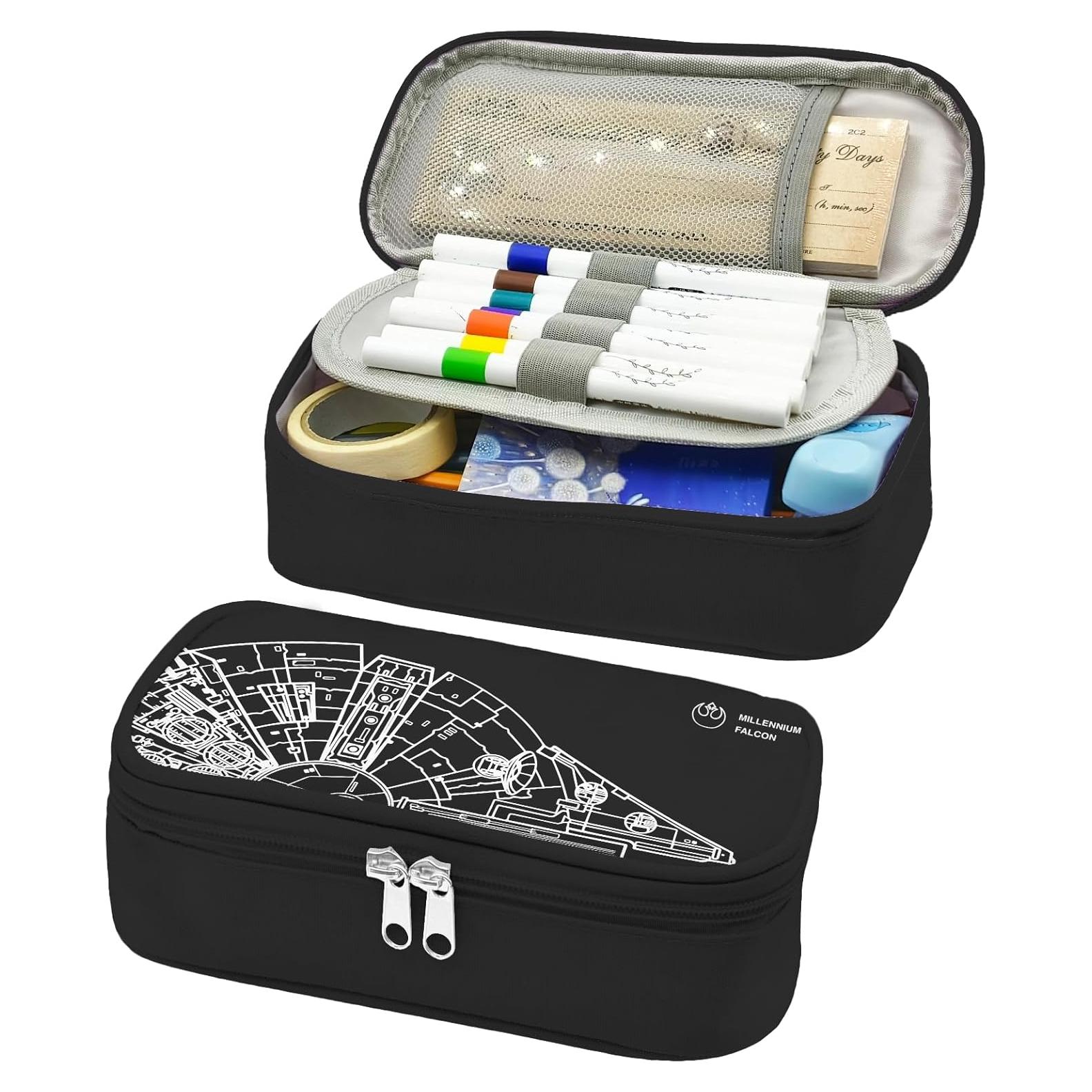 Estuche de Lápices WRIGAEL Grande Negro Kawaii 21.5x10.2cm