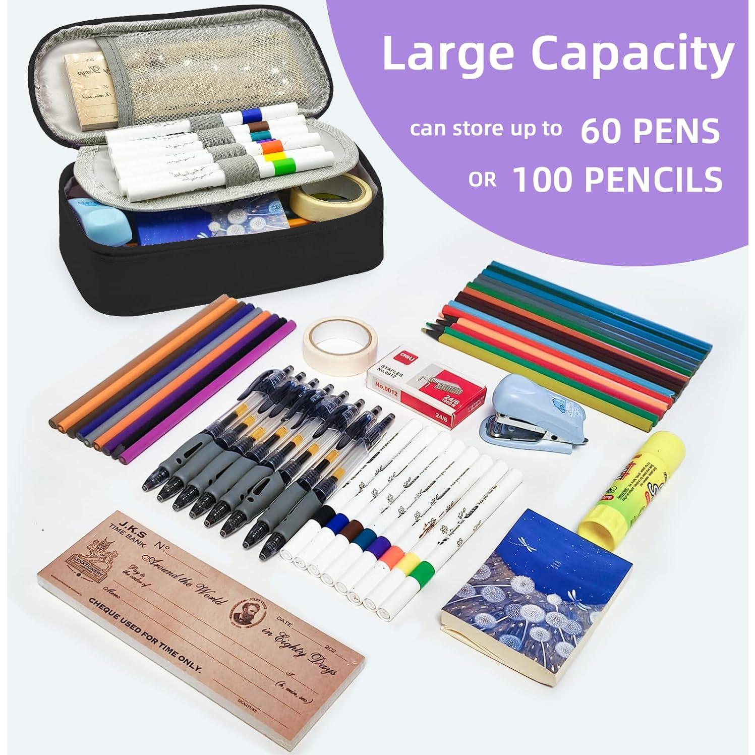 Estuche de Lápices WRIGAEL Grande Negro Kawaii 21.5x10.2cm