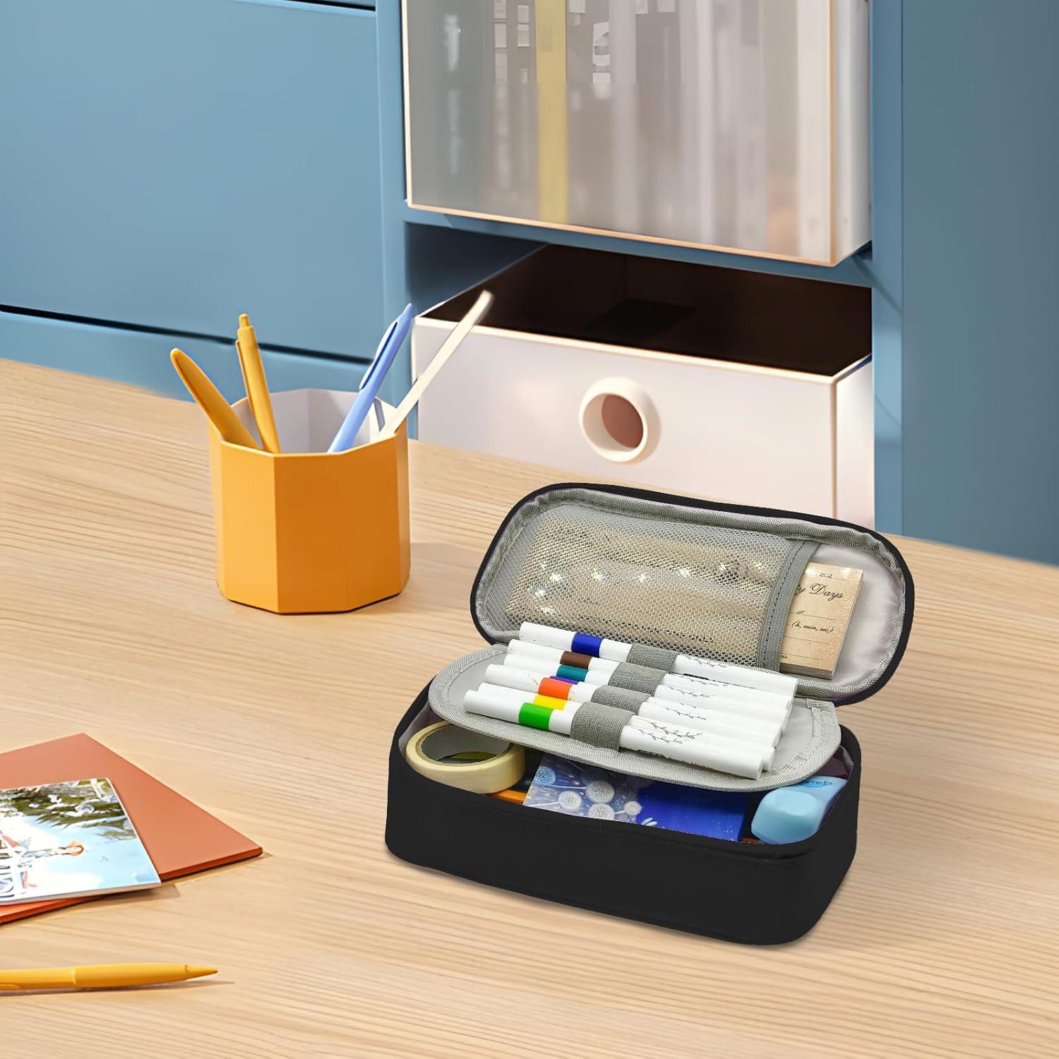 Estuche de Lápices WRIGAEL Grande Negro Kawaii 21.5x10.2cm