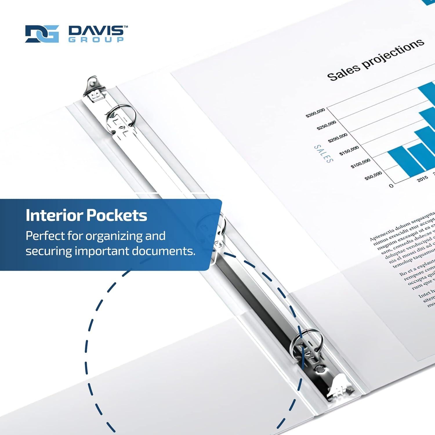 Paquete de 6 Carpetas Premium Davis Group 3 Anillas 2,54 cm Blancas