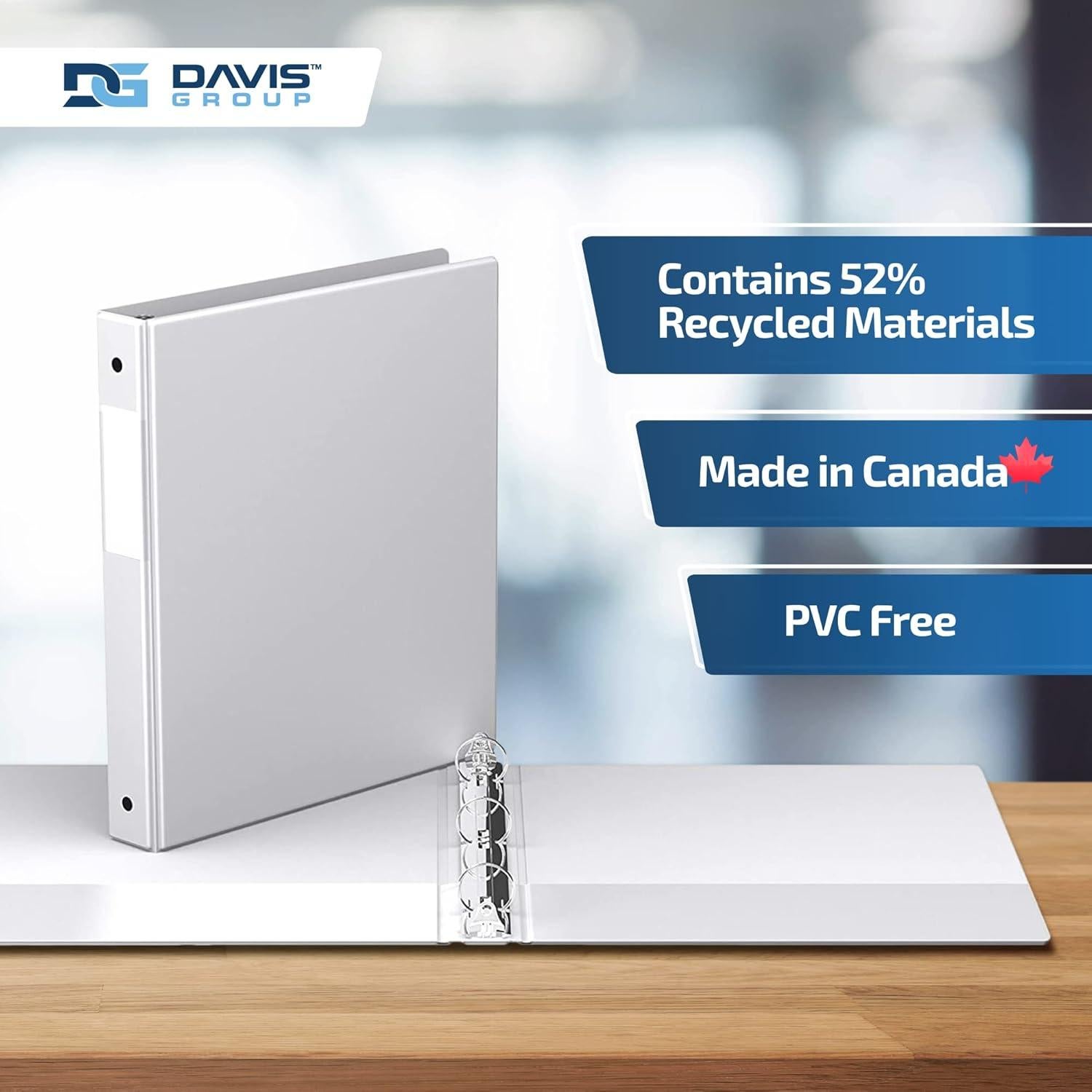 Paquete de 6 Carpetas Premium Davis Group 3 Anillas 2,54 cm Blancas