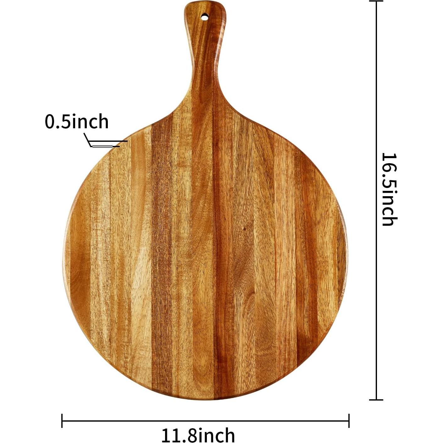 Tabla de Cortar Redonda TEIBVG de Madera de Acacia 40.6cm