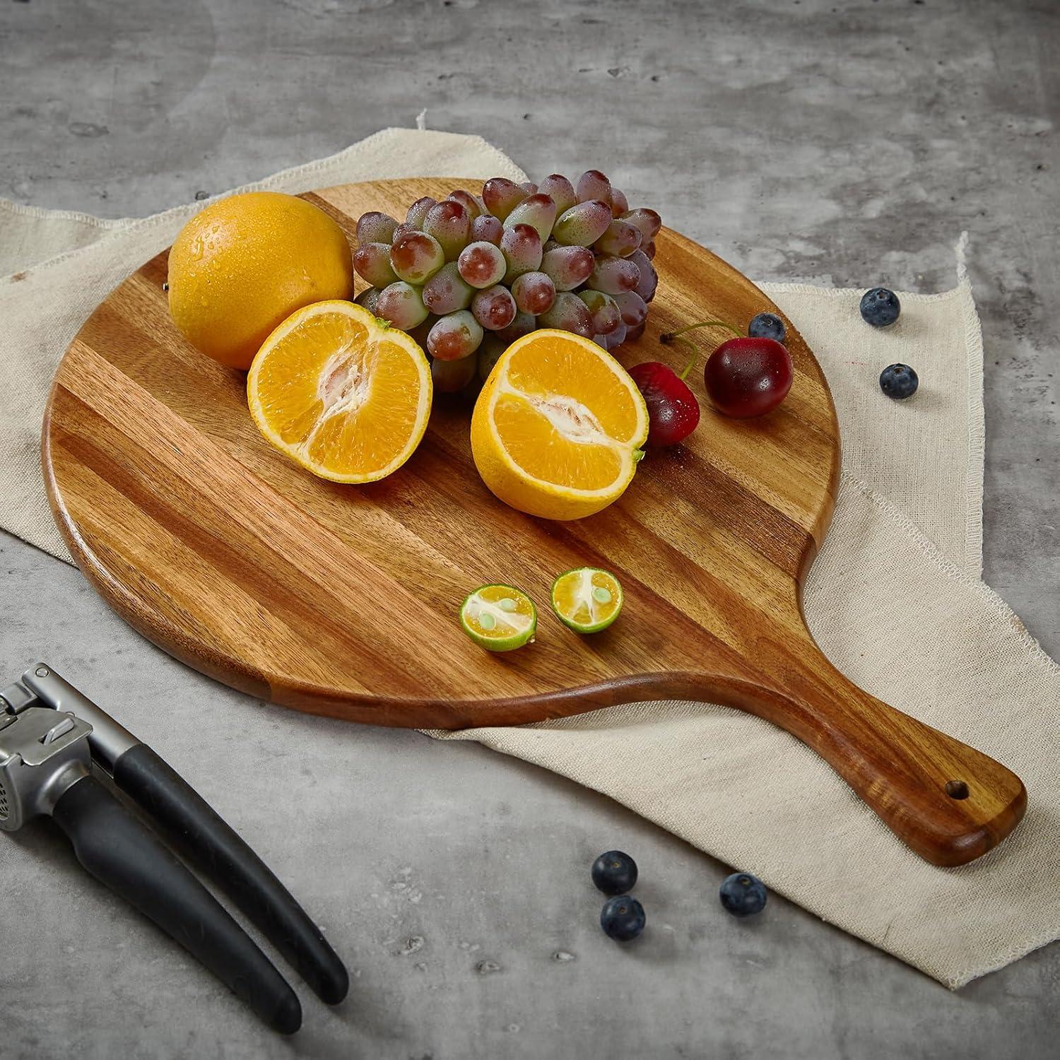 Tabla de Cortar Redonda TEIBVG de Madera de Acacia 40.6cm