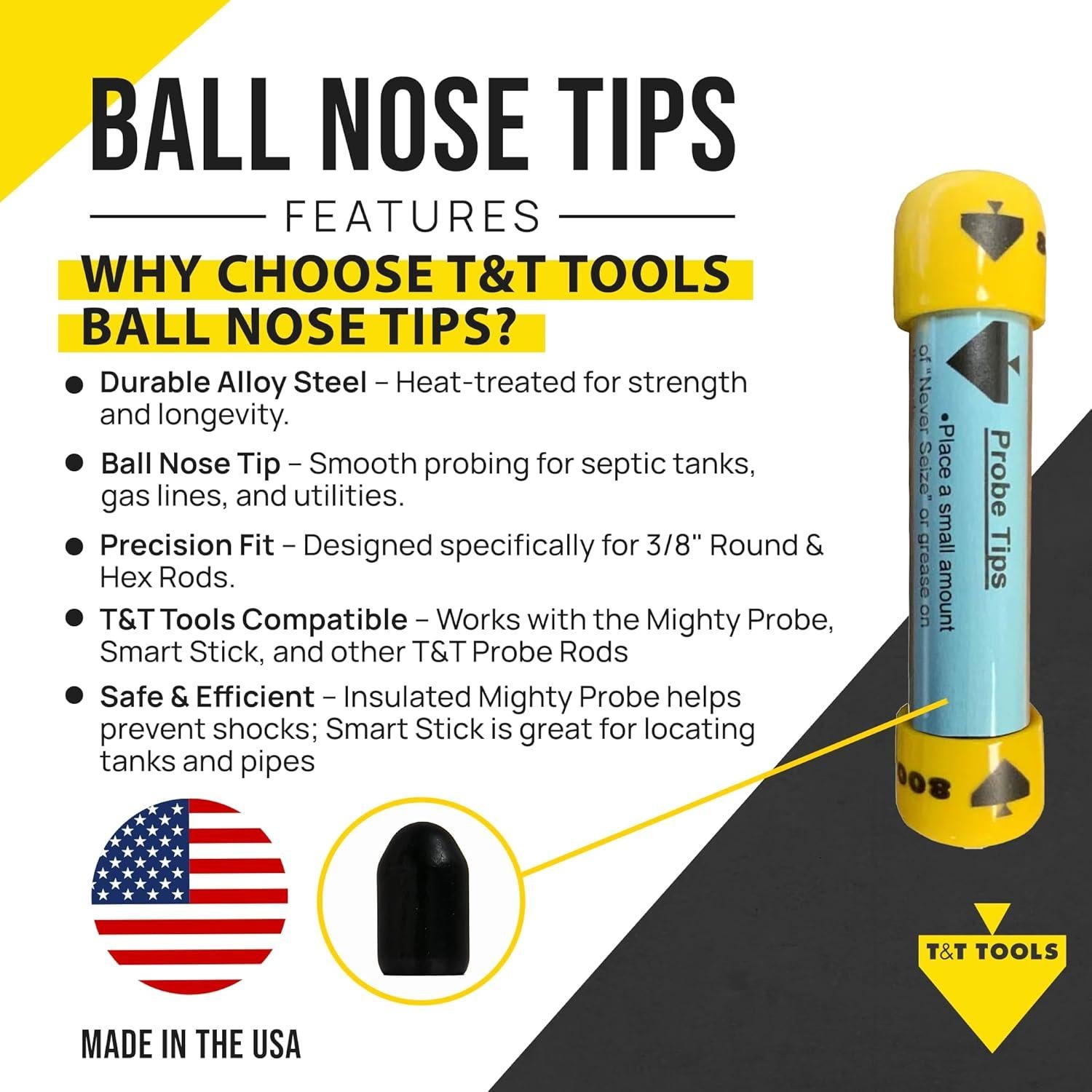 Consejos de Reemplazo T&T Tools para Varillas de 9.5mm - Paquete de 3