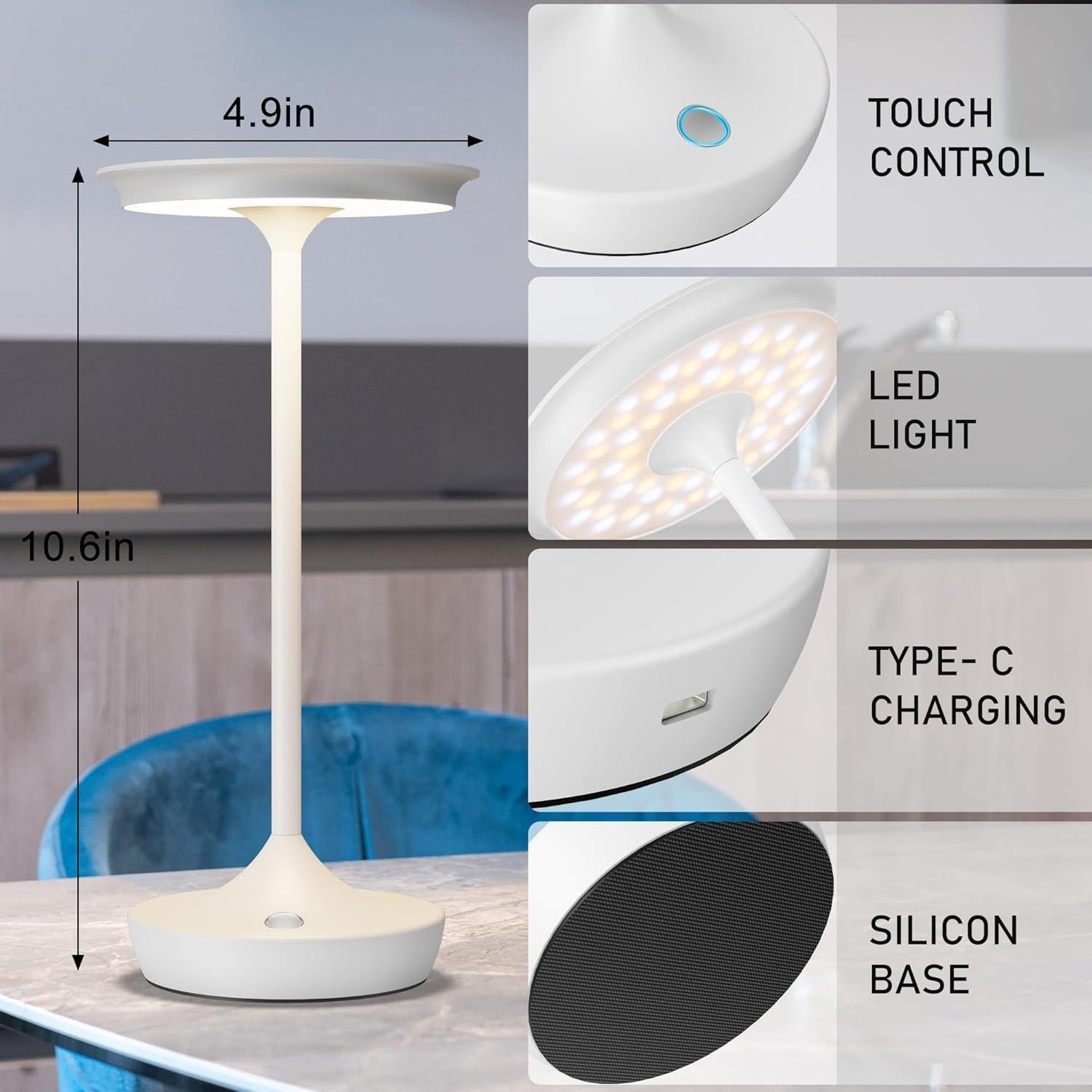 Lámpara de Mesa Inalámbrica YHT LED 6000mAh Regulable IP54