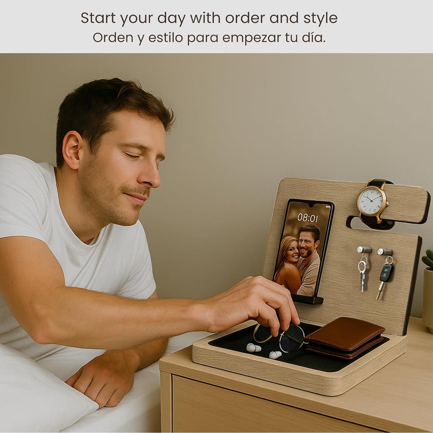 Organizador de Escritorio Namore ORG01 - Soporte para Teléfono y Carga