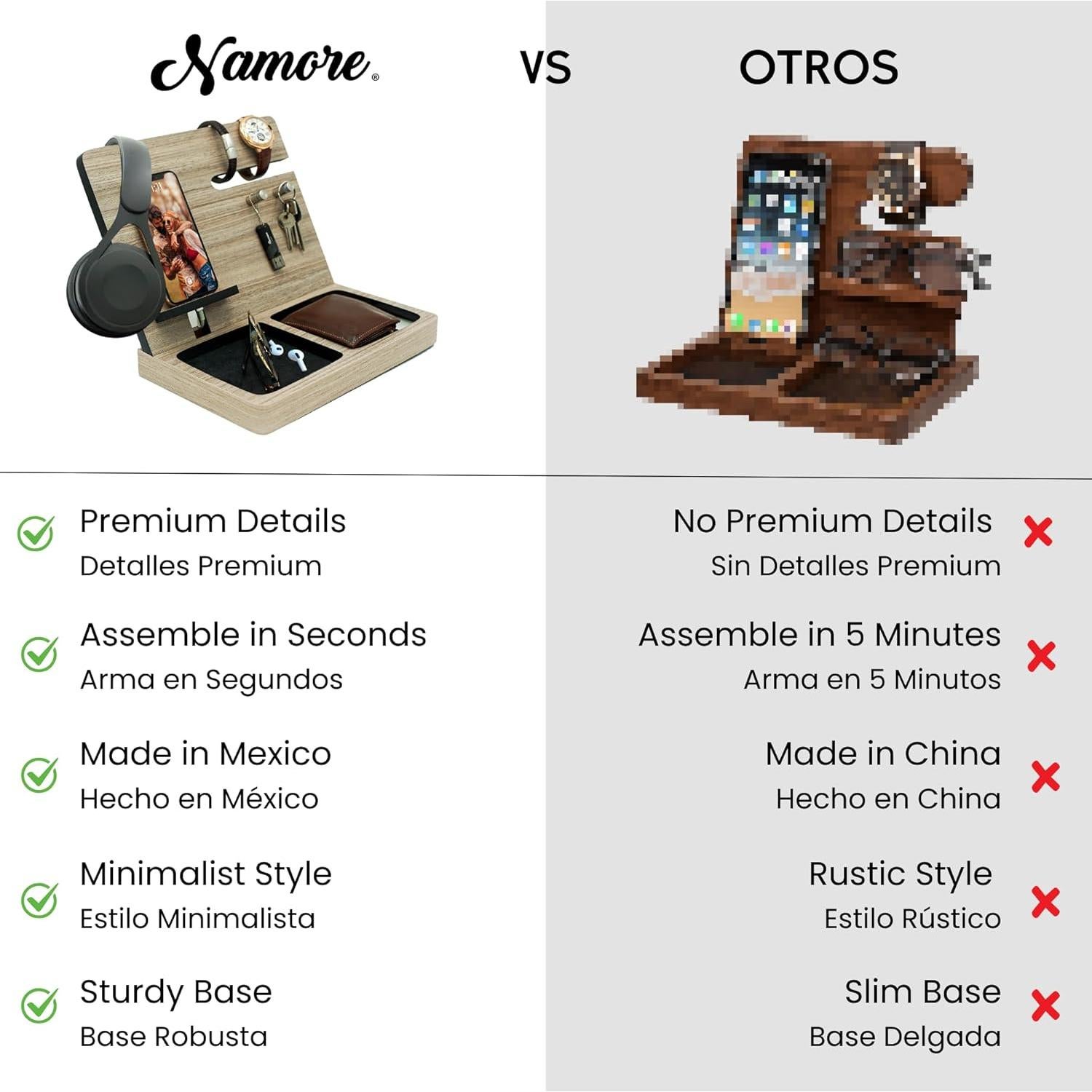 Organizador de Escritorio Namore ORG01 - Soporte para Teléfono y Carga