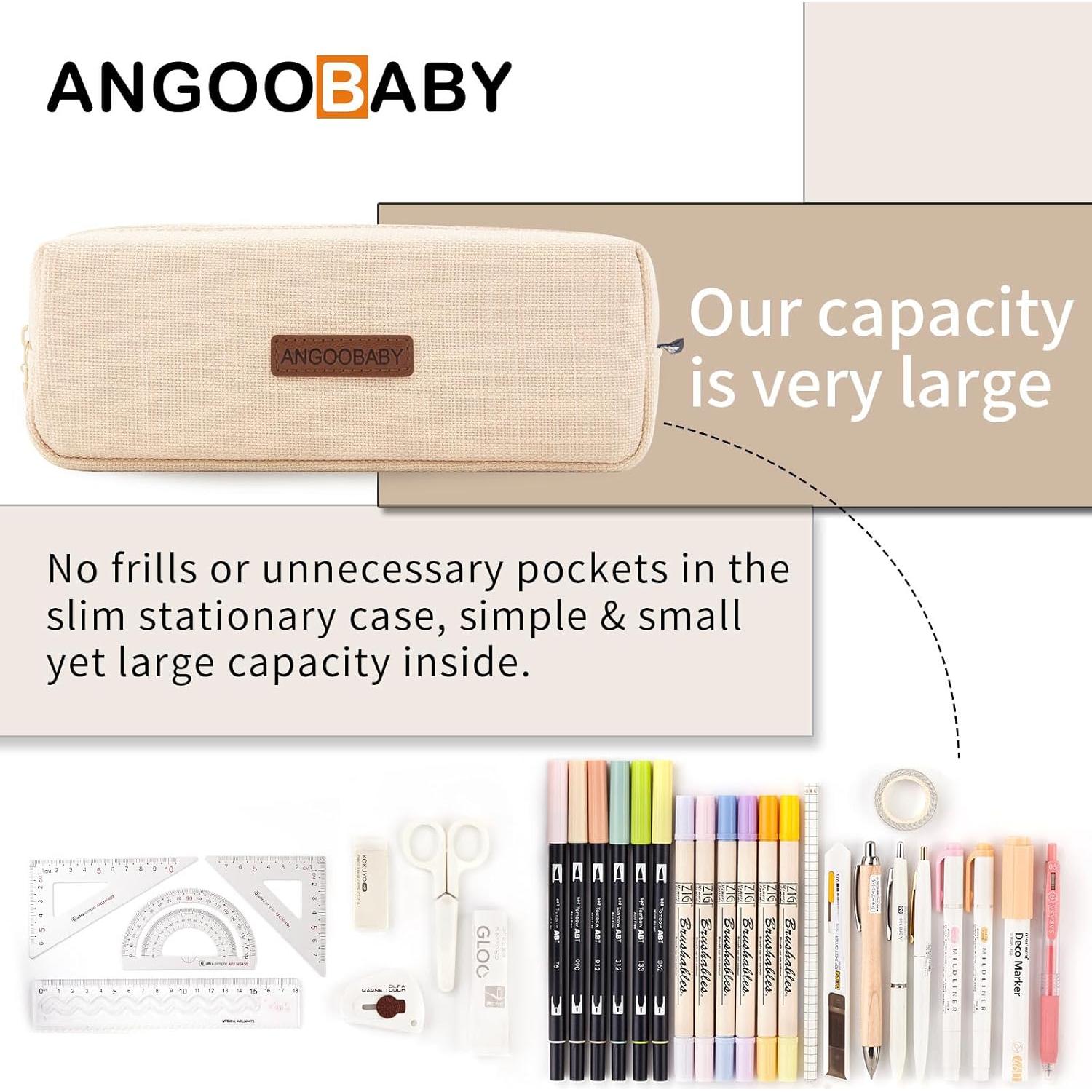 Estuche Pequeño ANGOOBABY para Lápices Beige Organizador