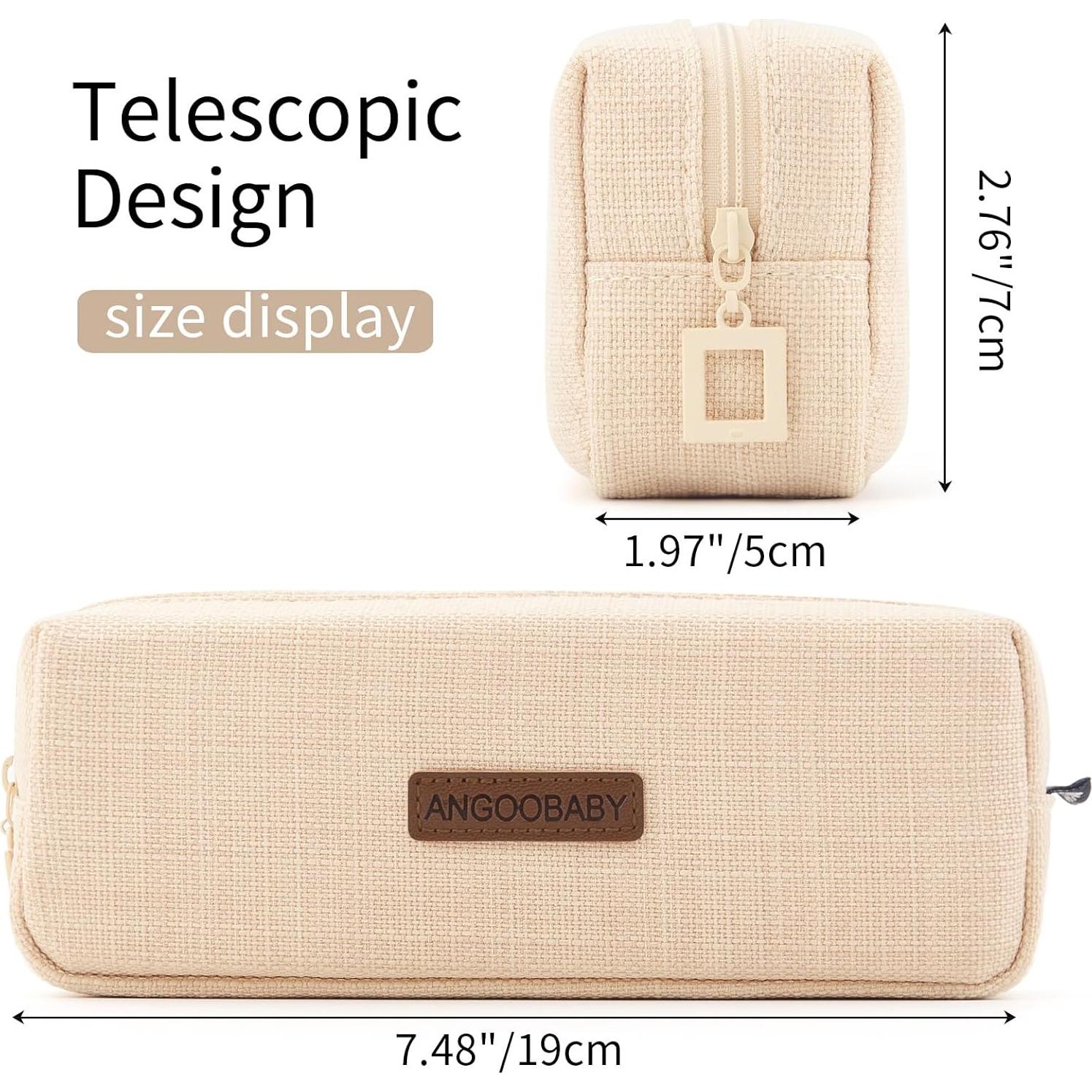 Estuche Pequeño ANGOOBABY para Lápices Beige Organizador