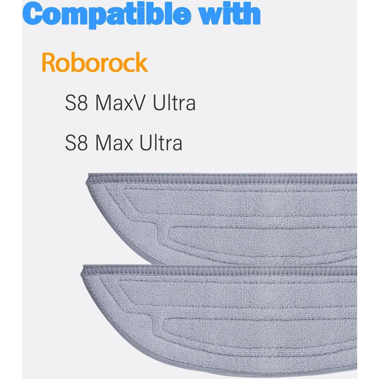 BBT BAMBOOST S8 MaxV Ultra Replacement Parts Fit for Roborock S8 MaxV Ultra, S8 Max Ultra Robot Robot Vacuum, Mop Pads, Accessories (2 Pack)