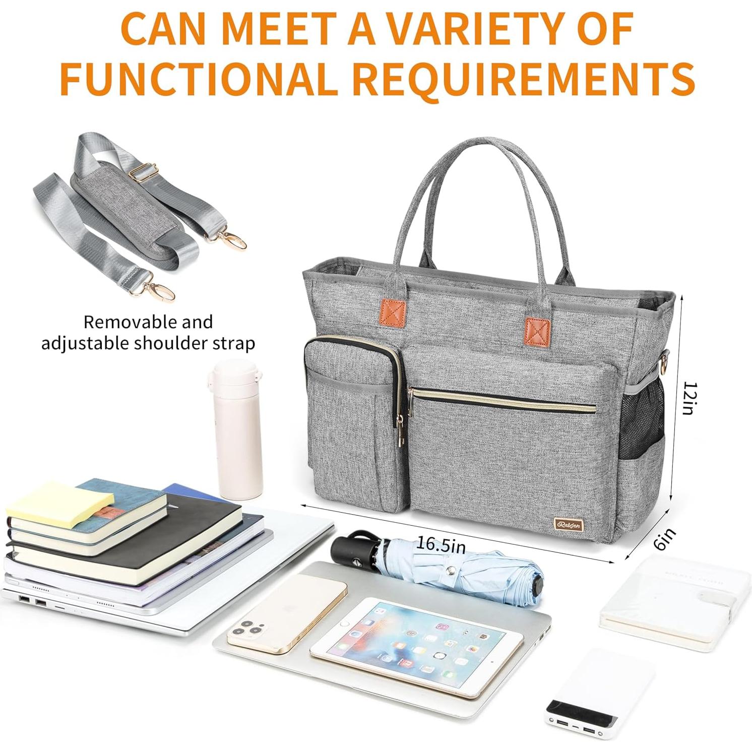 Bolsa Tote para Laptop Rabjen Gris 15.6" Acolchada