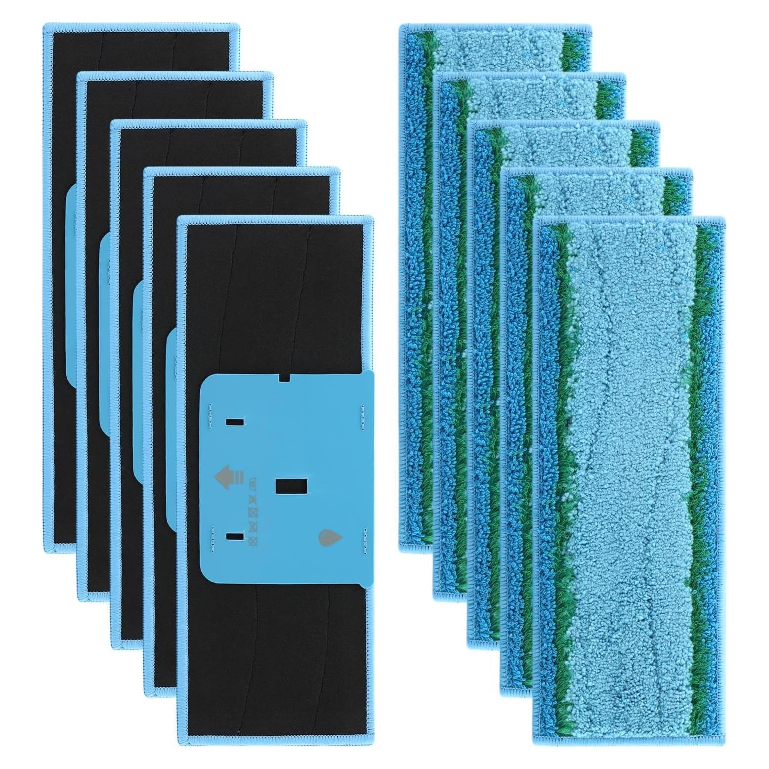 Bibabala 10pcs Microfiber Mop Pad Floor Reusable Soft Washable Fit for M6 Series Robot(Color:Blue)