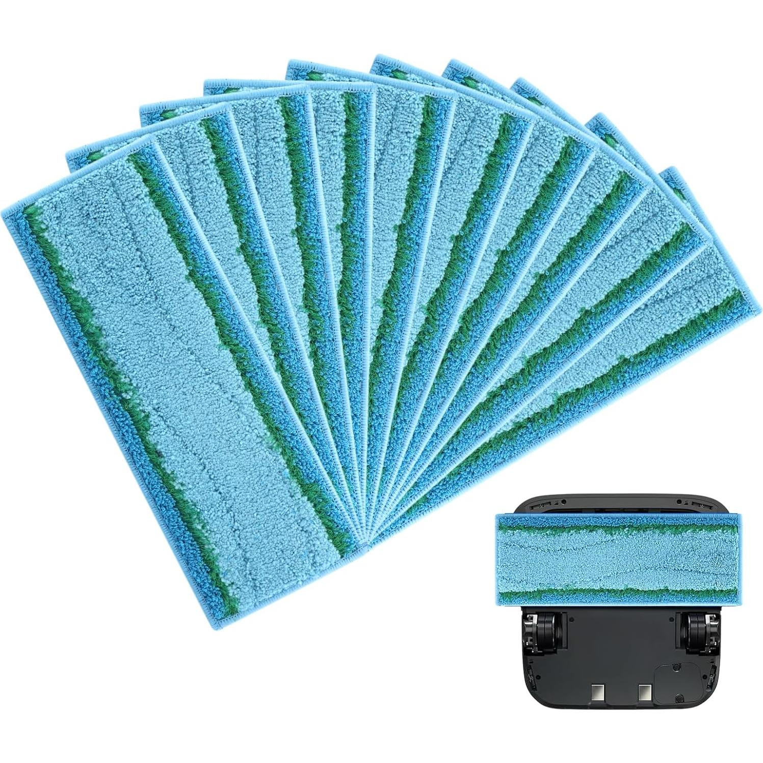 Bibabala 10pcs Microfiber Mop Pad Floor Reusable Soft Washable Fit for M6 Series Robot(Color:Blue)