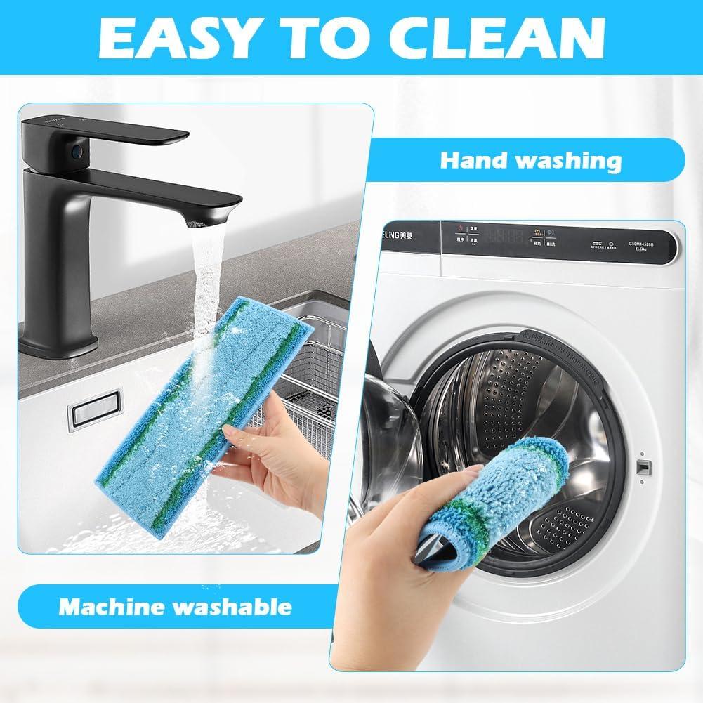 Bibabala 10pcs Microfiber Mop Pad Floor Reusable Soft Washable Fit for M6 Series Robot(Color:Blue)