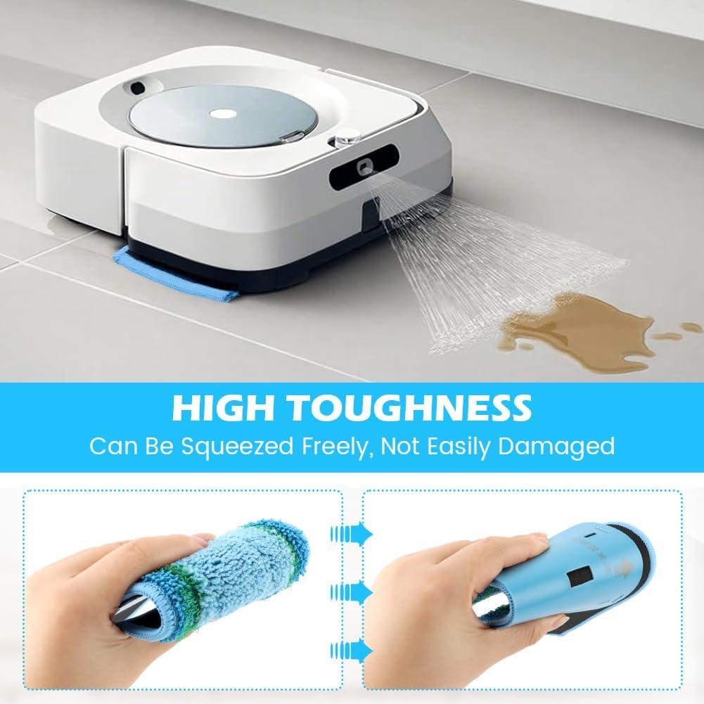 Bibabala 10pcs Microfiber Mop Pad Floor Reusable Soft Washable Fit for M6 Series Robot(Color:Blue)