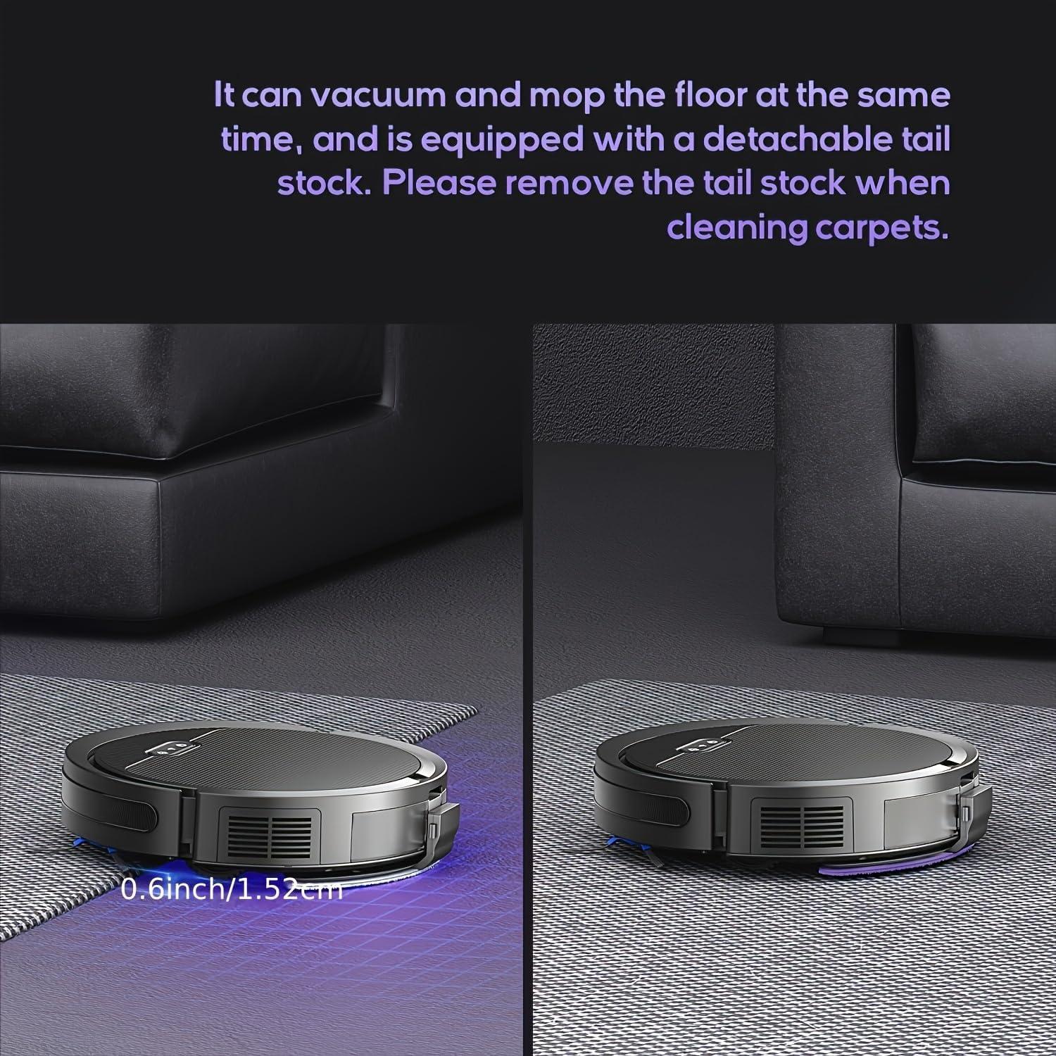 Robot Aspiradora y Mopa BSWEIT SDJ01, 4000Pa, Control App/Voz