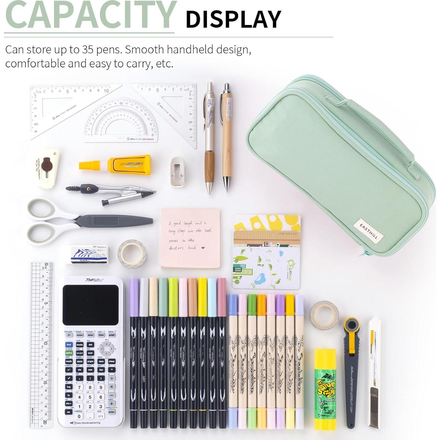 Estuche de Lápices EASTHILL Verde 22.5x9.5x7 cm Organizador