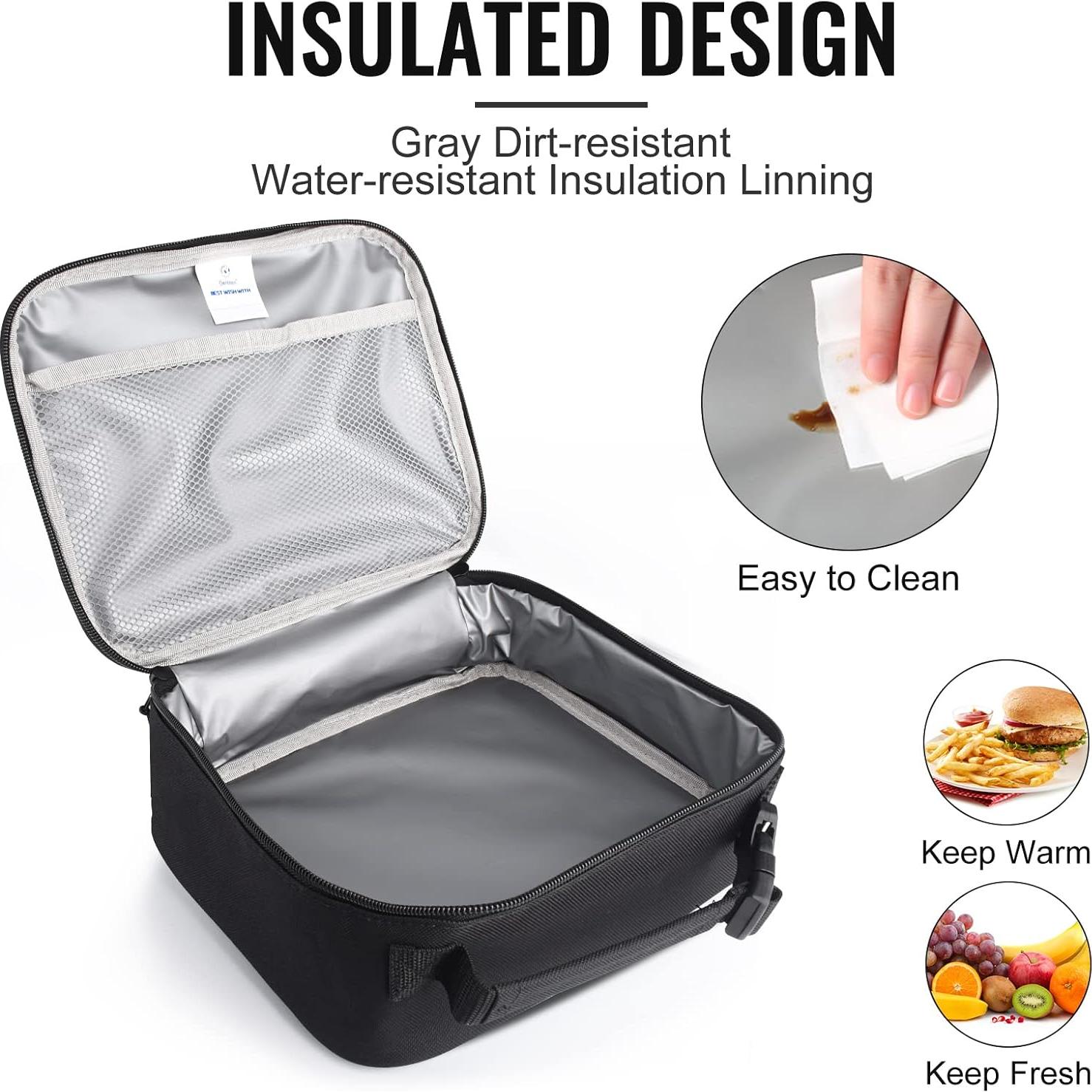 Bolsa de Almuerzo Genteen Aislada 5L Negra para Niños