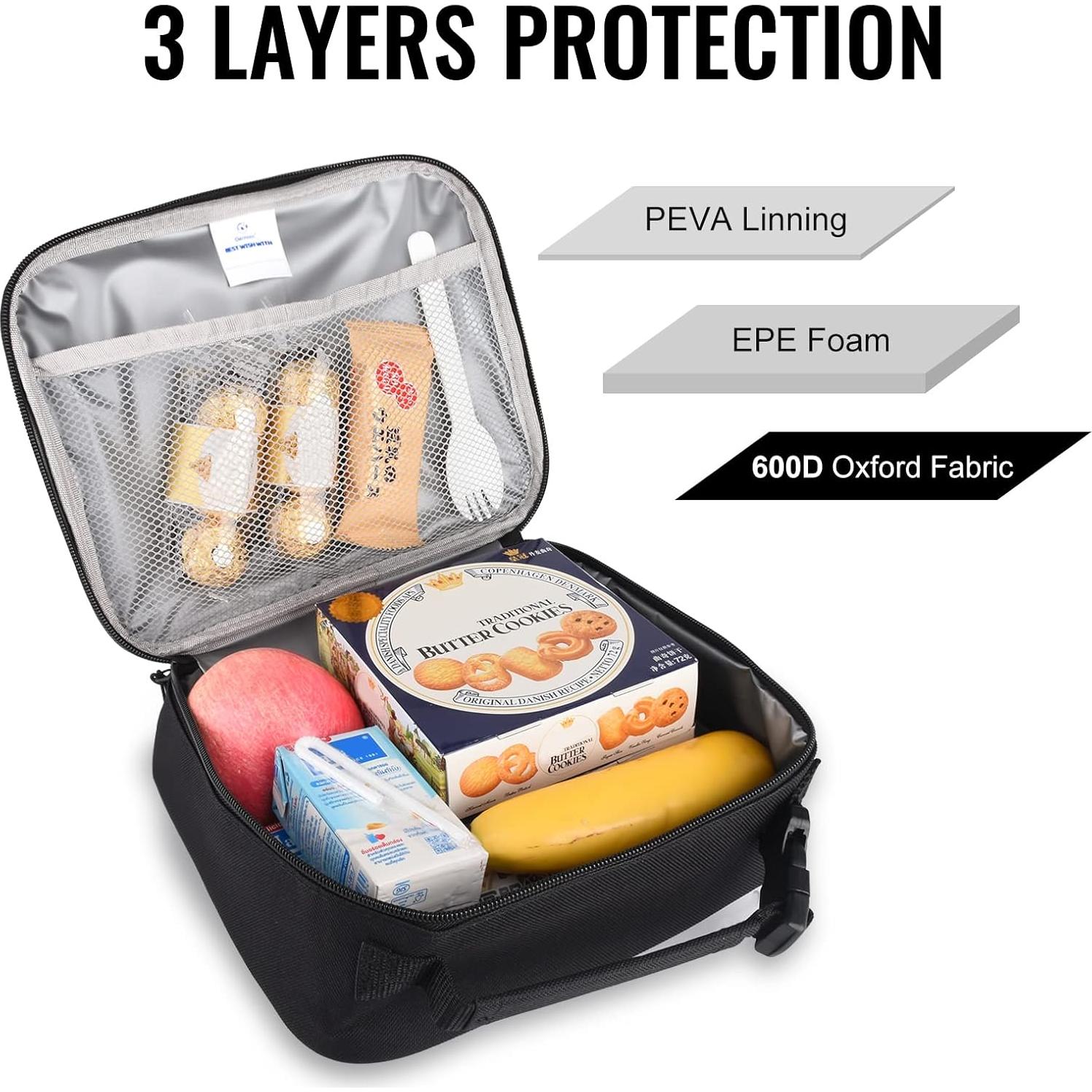 Bolsa de Almuerzo Genteen Aislada 5L Negra para Niños