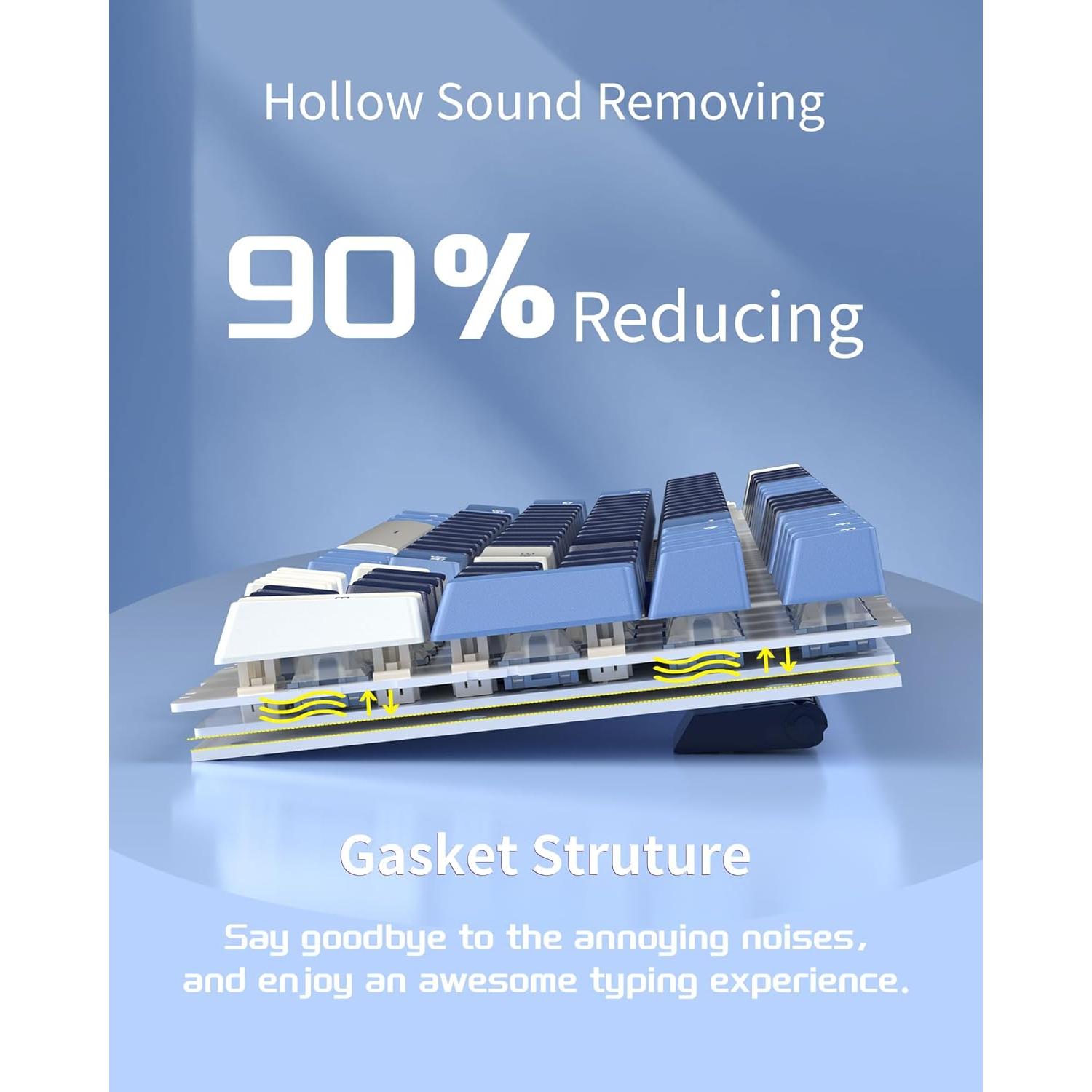 Teclado Mecánico MageGee SKY98 96% RGB Azul Prusiano