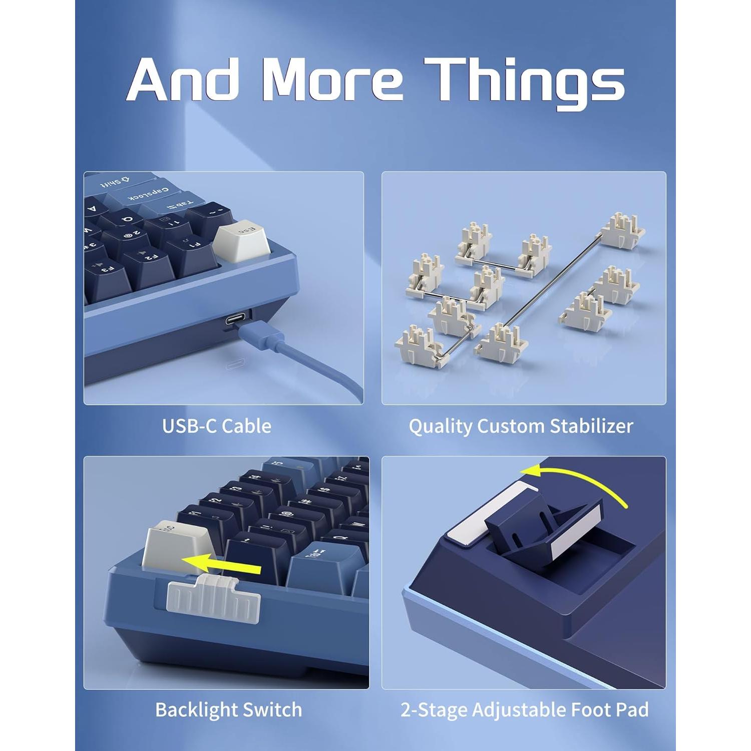 Teclado Mecánico MageGee SKY98 96% RGB Azul Prusiano