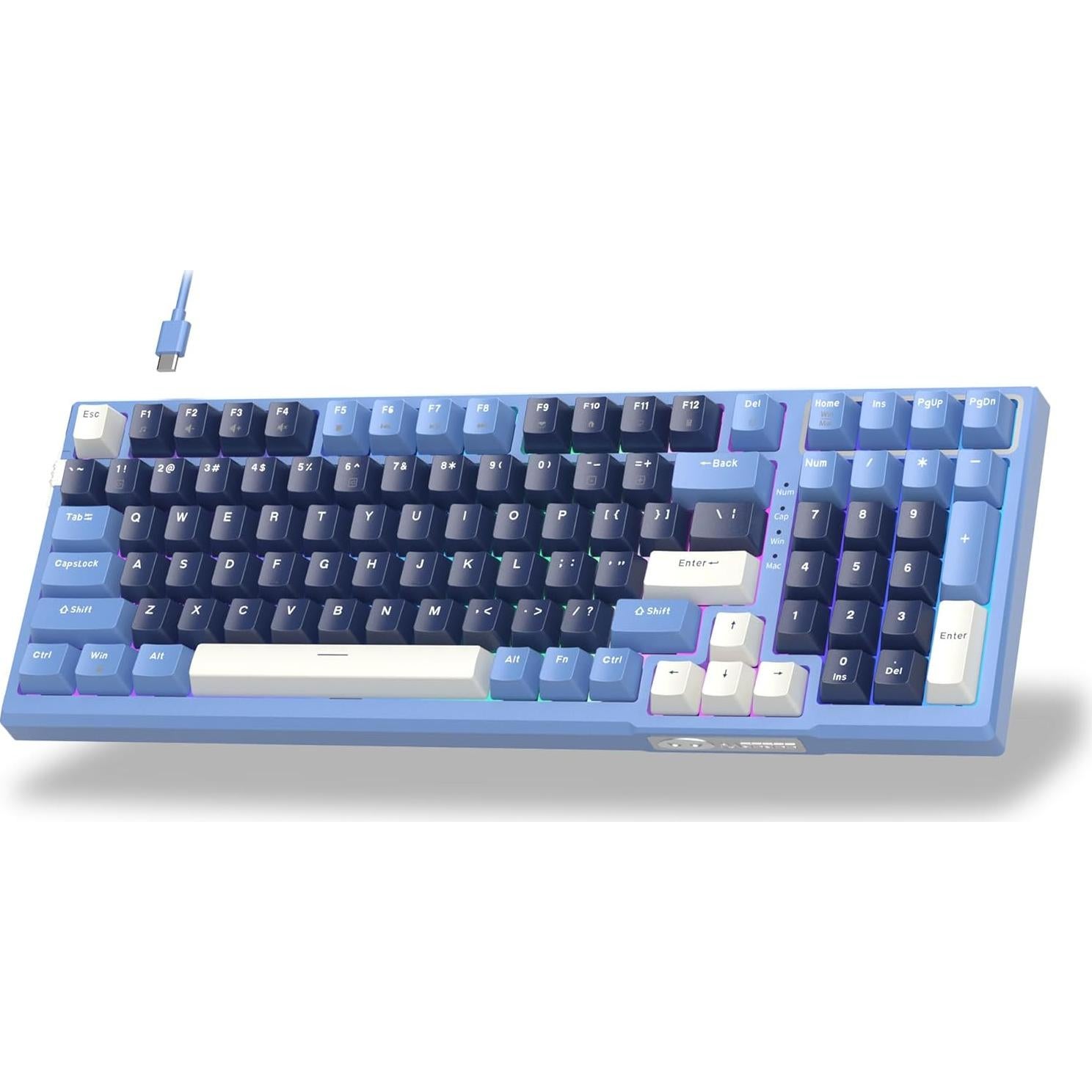 Teclado Mecánico MageGee SKY98 96% RGB Azul Prusiano