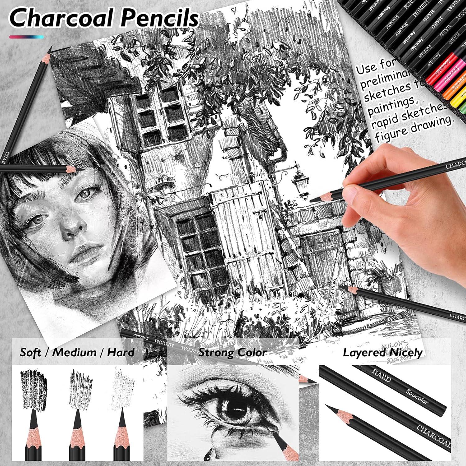 Kit de Dibujo Soucolor 73 Piezas para Adultos y Artistas