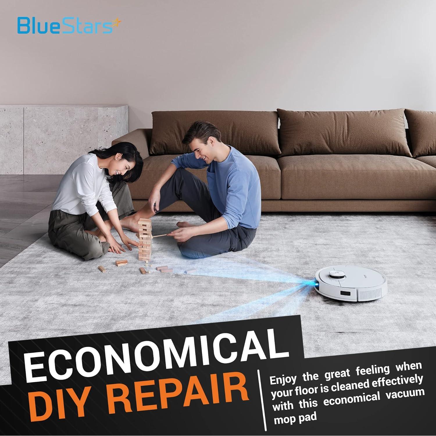 BlueStars 10-Pack Microfiber Mopping Cloths for Ecovacs Deebot Ozmo T8 AIVI, T8 Max, T8/T9 Series, N8 Pro Plus, N8 Pro+, Washable and Reusable