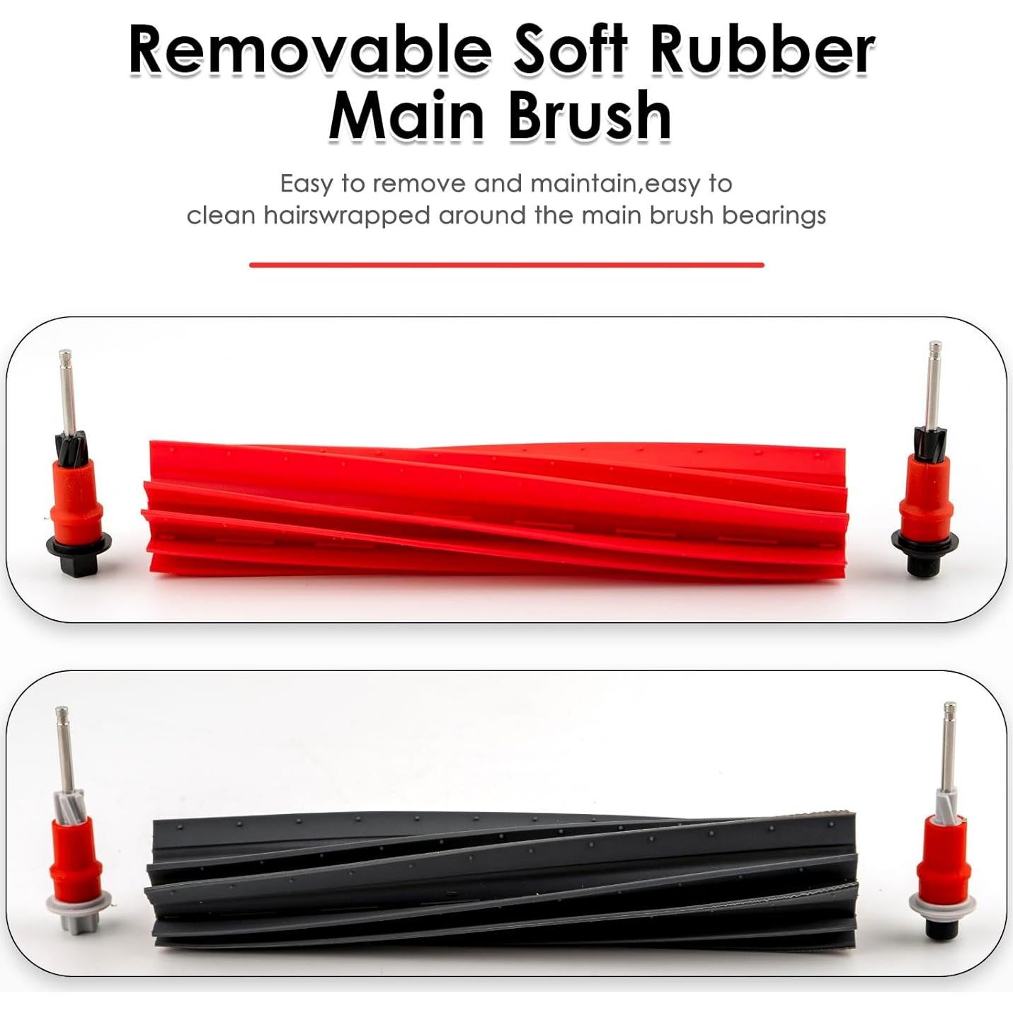 Cepillos de Rodillo S8 MaxV Ultra - 2 Piezas de Goma para Aspiradora Robot