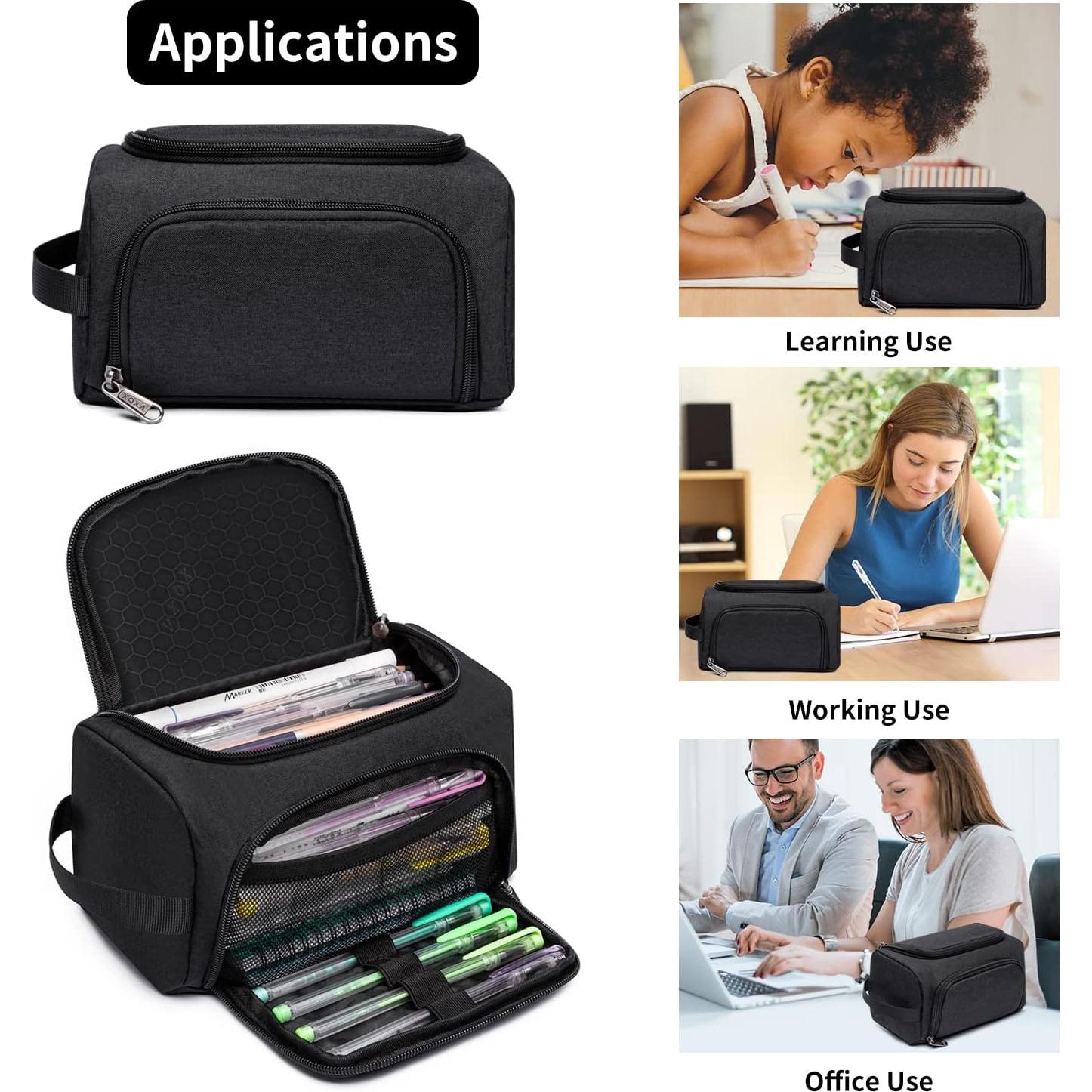 Estuche para Lápices XQXA Negro Gran Capacidad 22x12cm