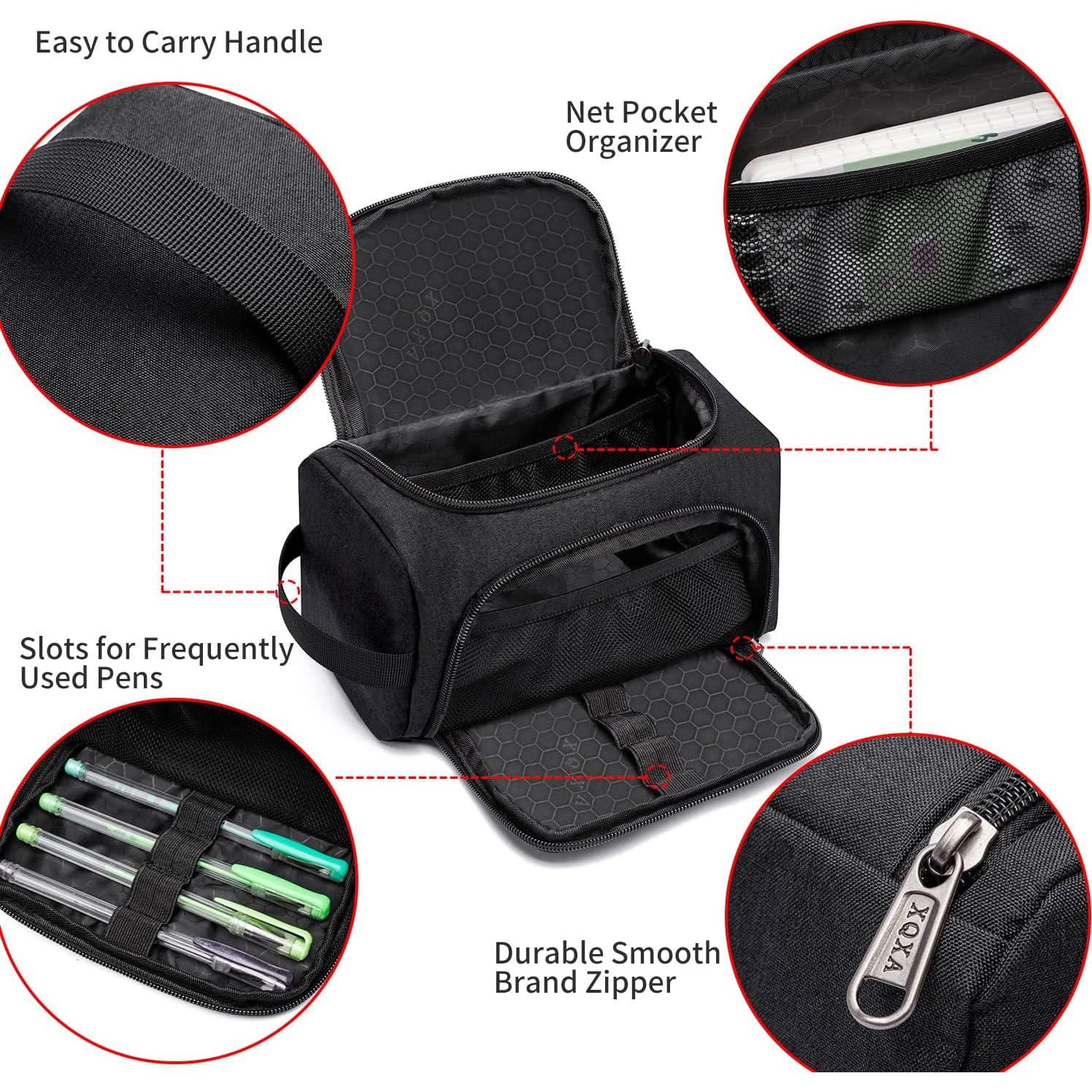 Estuche para Lápices XQXA Negro Gran Capacidad 22x12cm