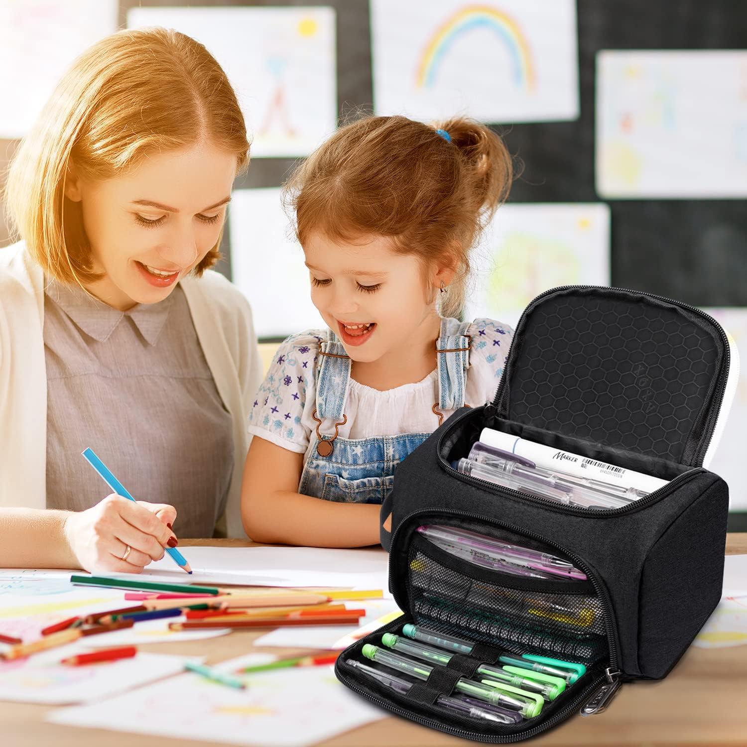 Estuche para Lápices XQXA Negro Gran Capacidad 22x12cm