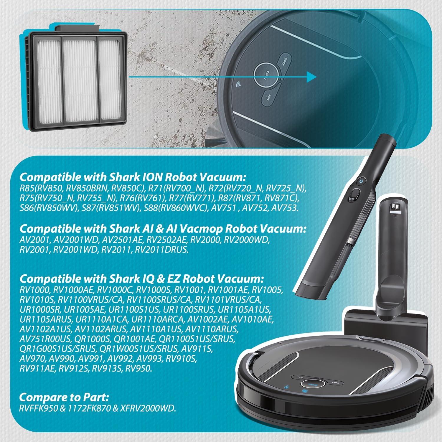 Paquete de 2 Filtros HEPA LEFITPA RVFFK950 para Robot Shark