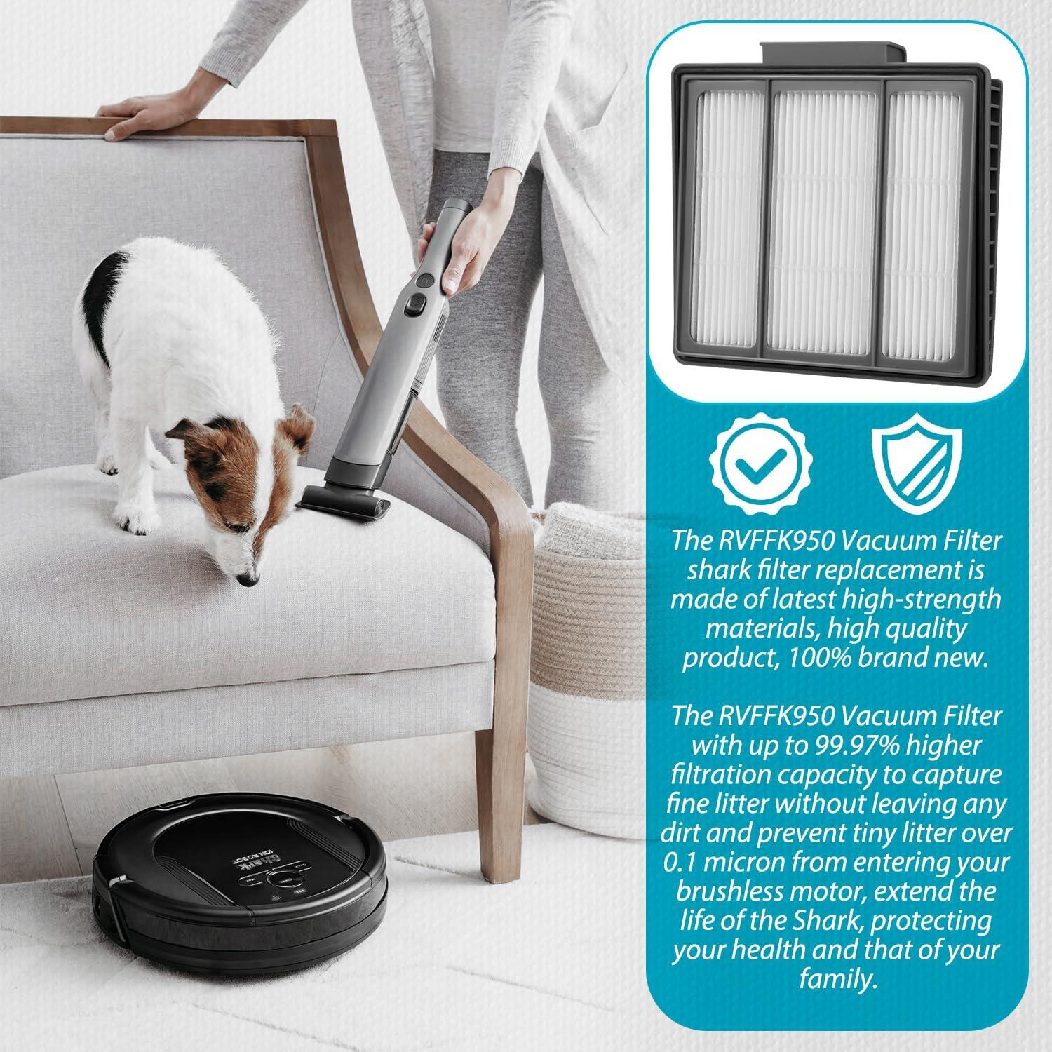 Paquete de 2 Filtros HEPA LEFITPA RVFFK950 para Robot Shark