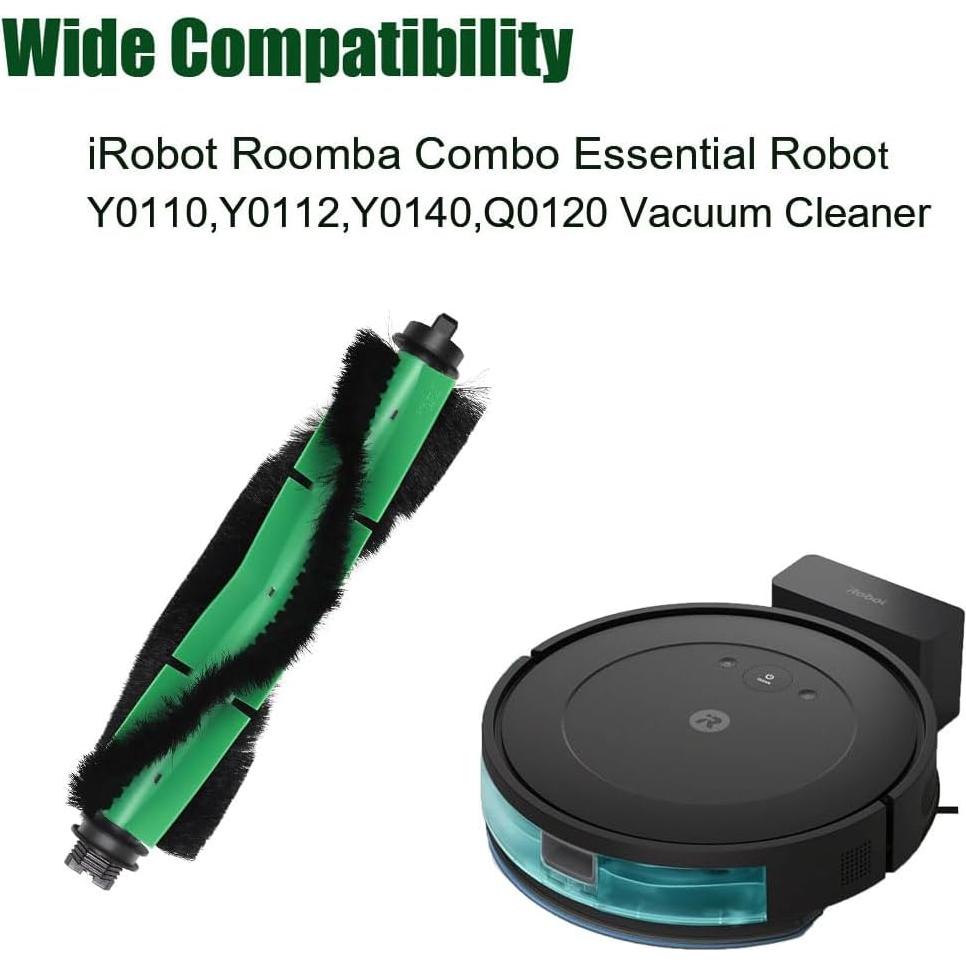 Accesorios Chrostion para iRobot Roomba Combo Essential Y0110 Y0112 Y0140 Q0120 - 1 Cepillo Rodante + 4 Filtros HEPA + 4 Cepillos Laterales + 4 Paños de Mopa