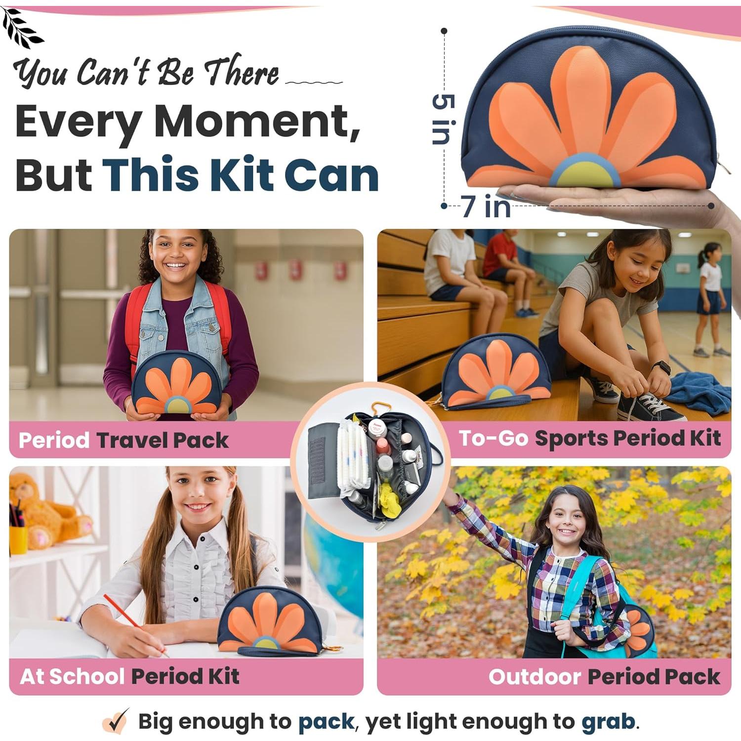 Kit de Primer Período The Bloom para Niñas 9-14 Años - 16 Piezas