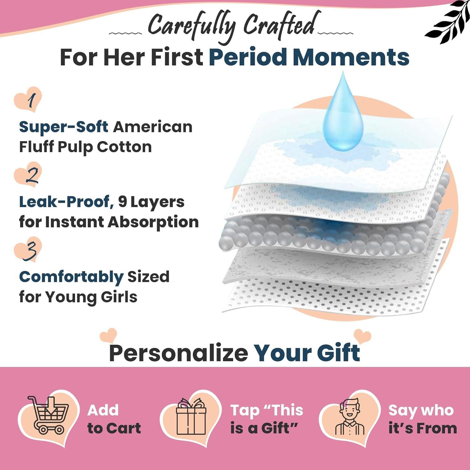 Kit de Primer Período The Bloom para Niñas 9-14 Años - 16 Piezas