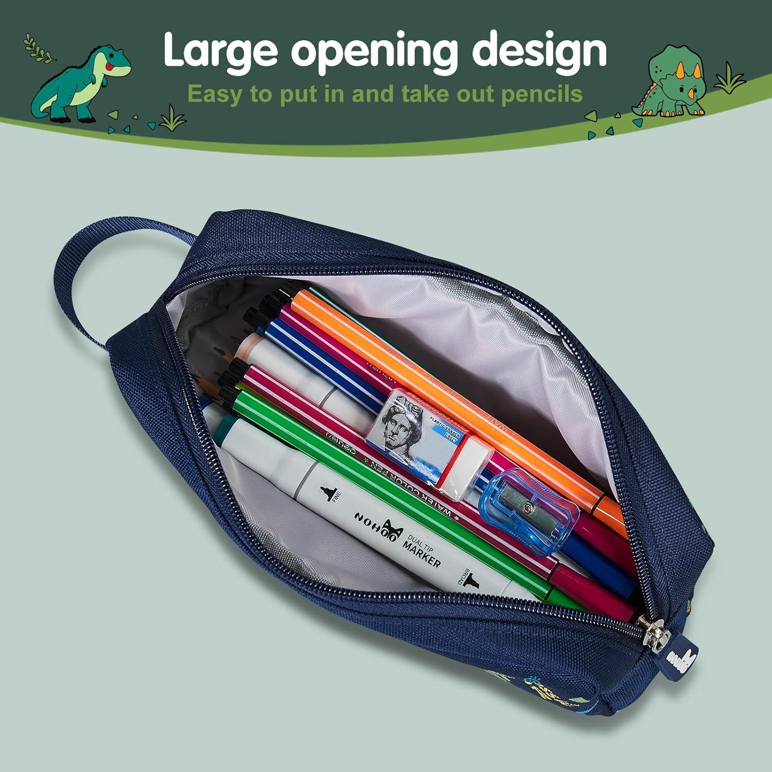 Estuche NOHOO Dinosaurios, bolsa de lápices portátil 21x12 cm