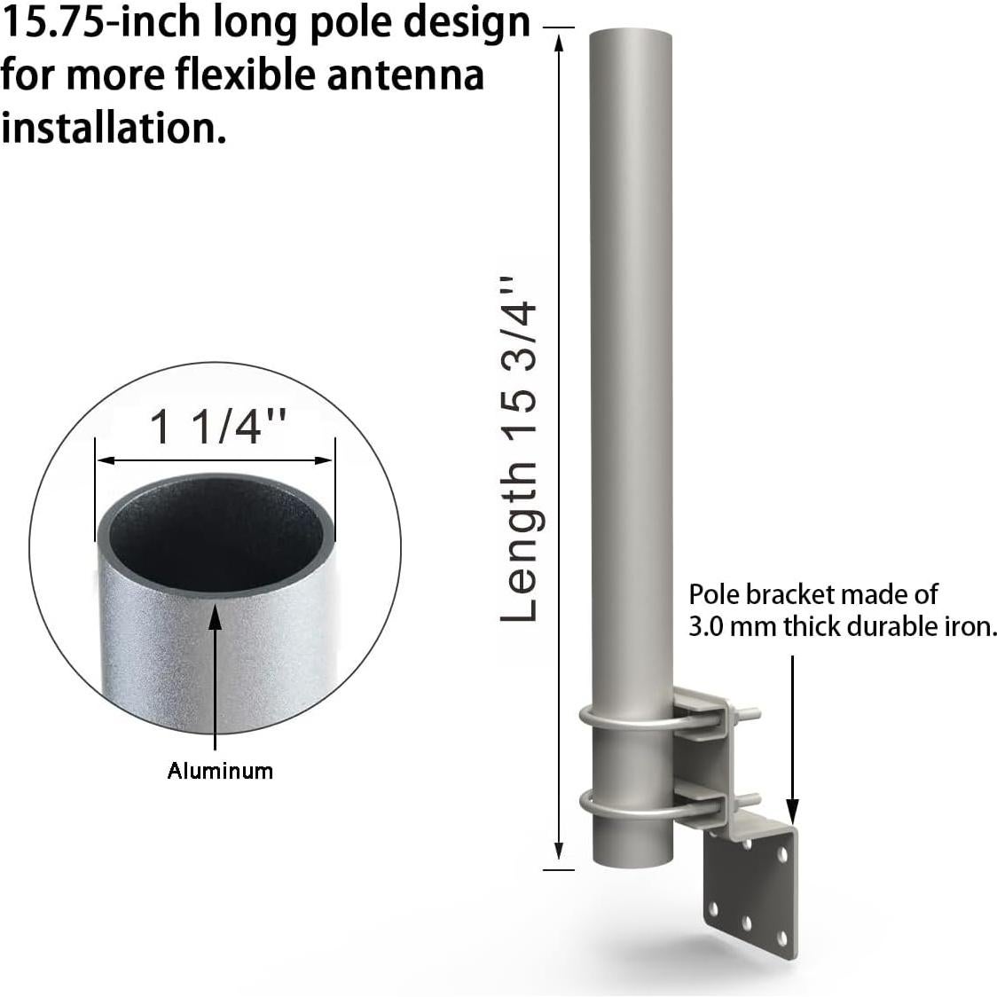 Soporte de Montaje en Poste IMBESEL para Antenas Exteriores 40 cm
