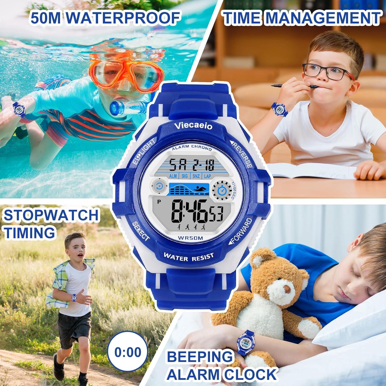 Reloj Digital Deportivo Viecaeio para Niños 5-17 Años