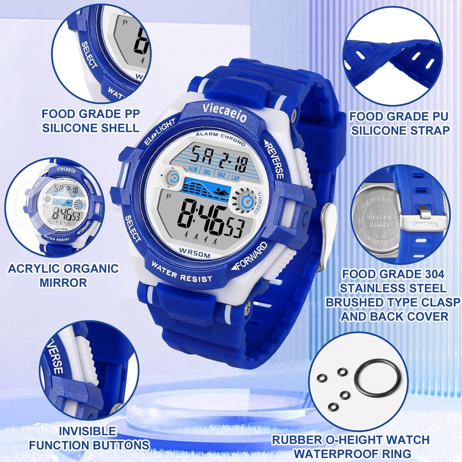 Reloj Digital Deportivo Viecaeio para Niños 5-17 Años