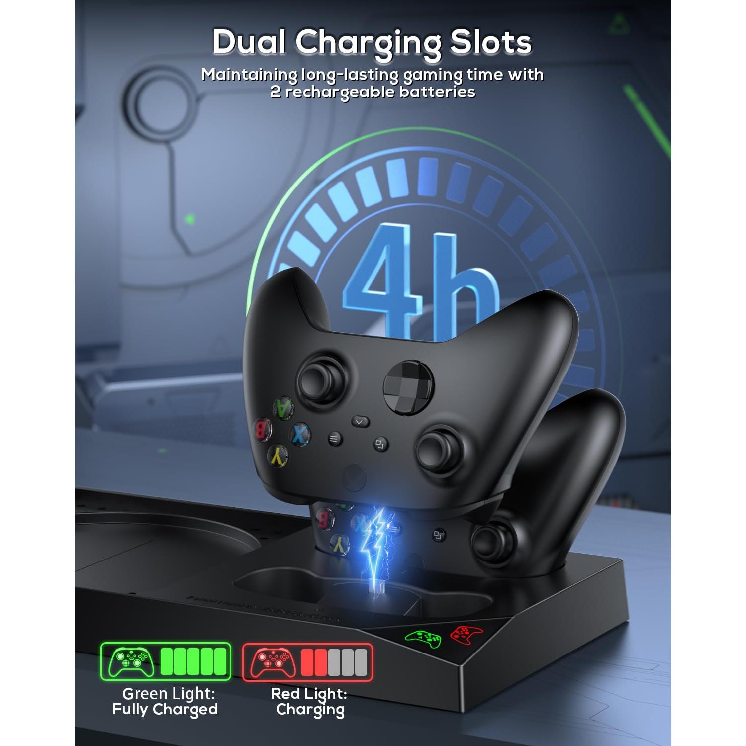 MENEEA Soporte y Ventilador para Xbox Series X con Carga Doble